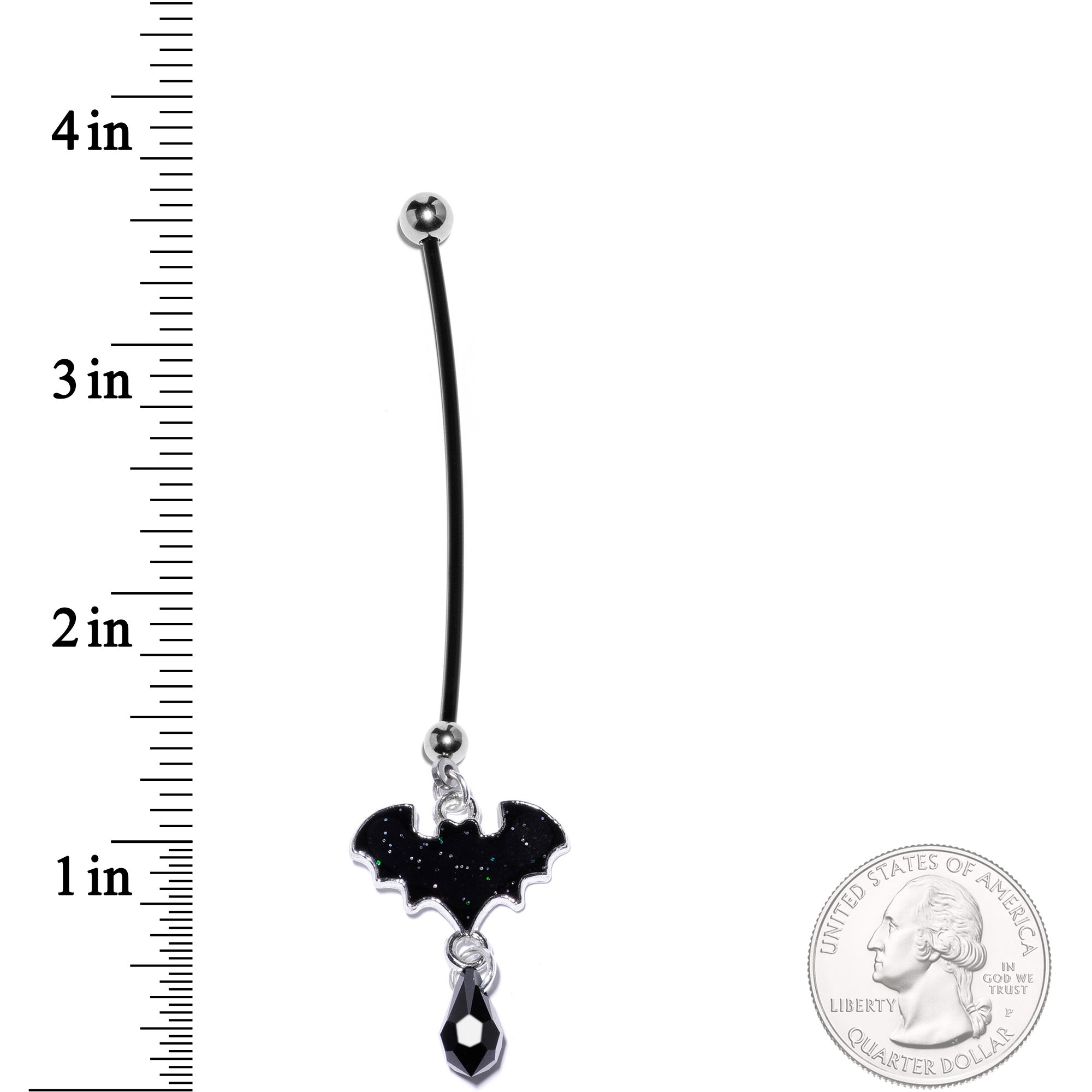 Handcrafted Bat Pregnancy Belly Ring Created with Crystals