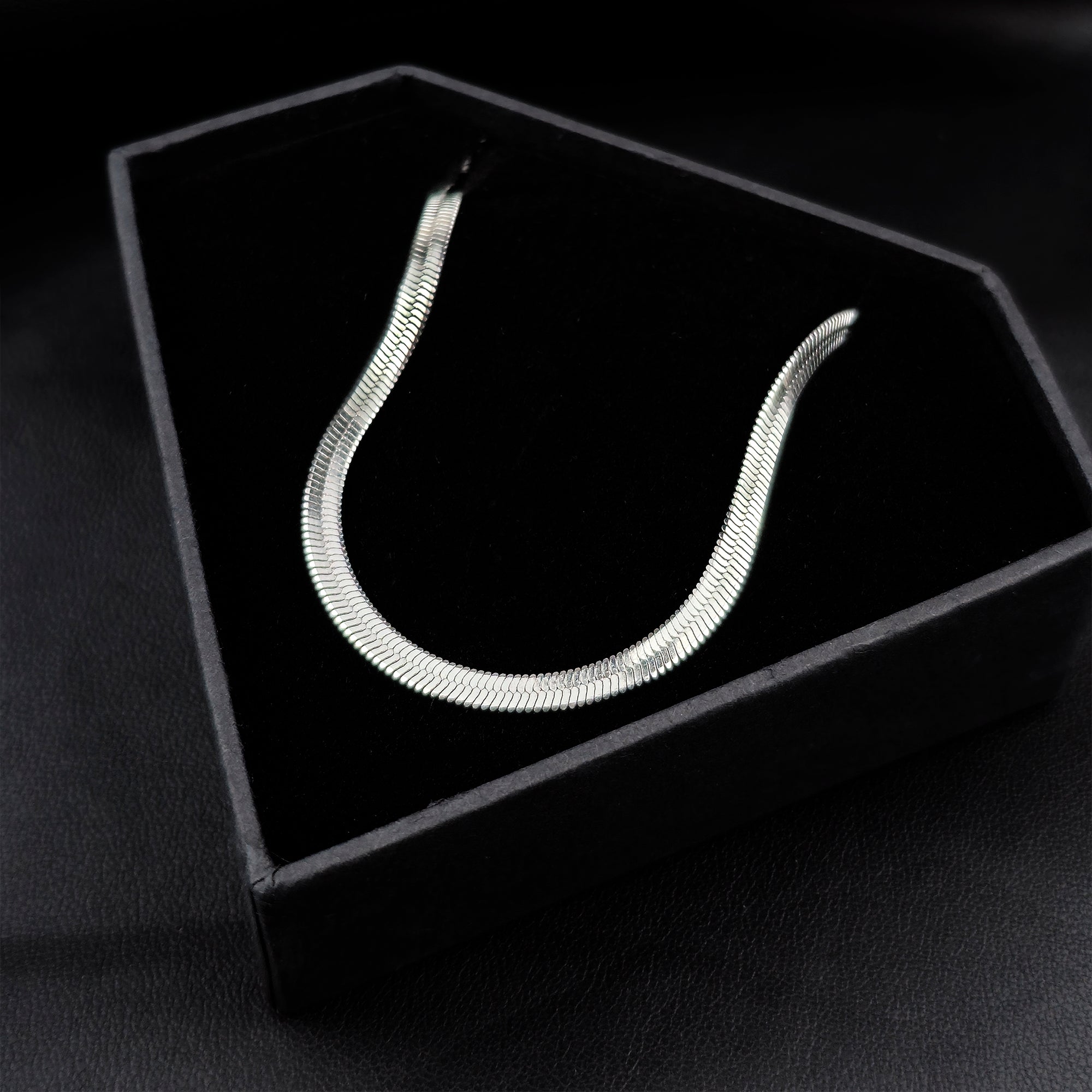 Stainless Steel 3mm Herringbone Link Chain Necklace