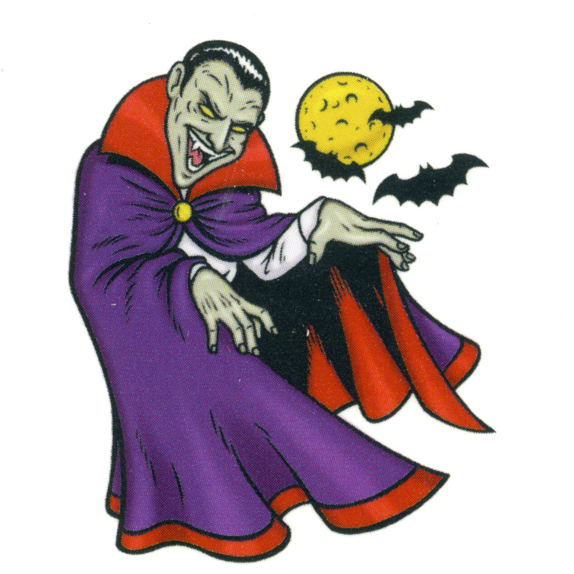 Dracula Moon Bats Temporary Tattoo 2x2