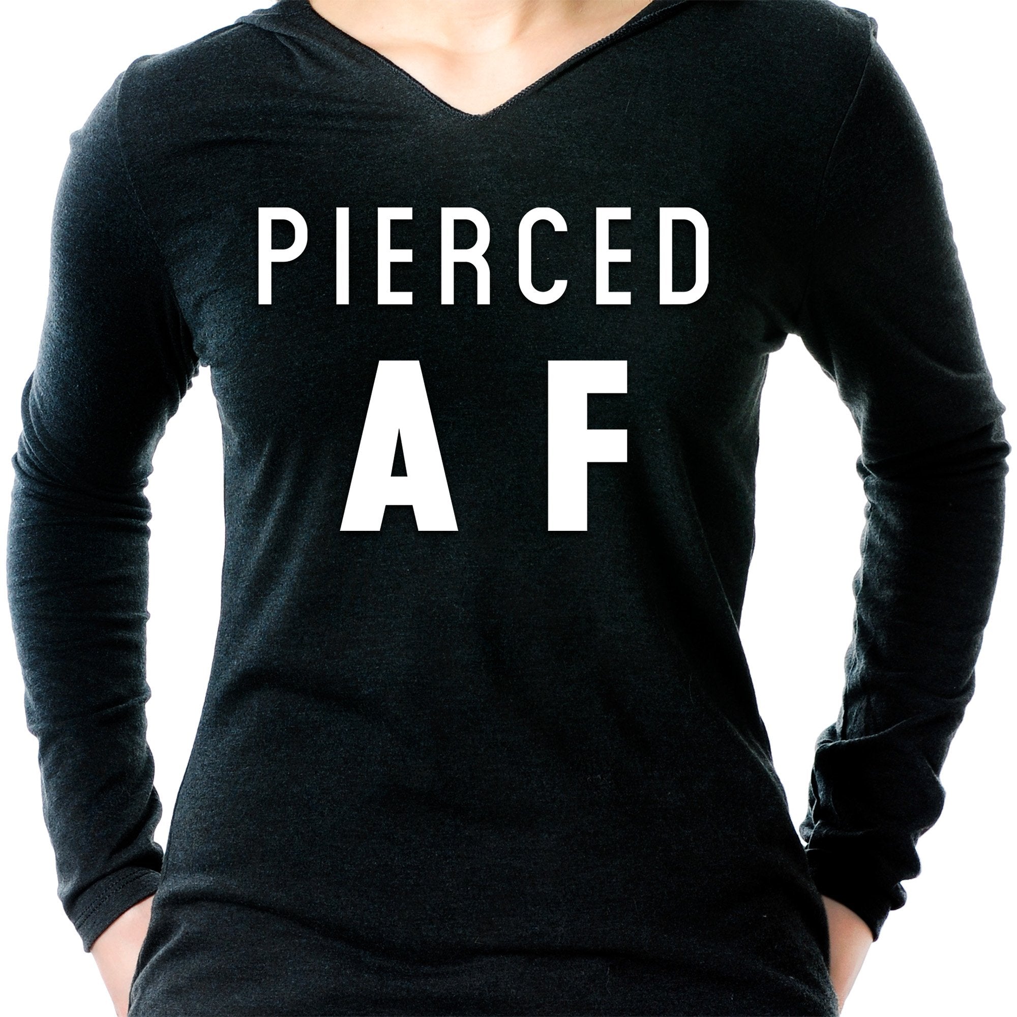 Pierced AF Black Tapered Long Sleeve Hoodie