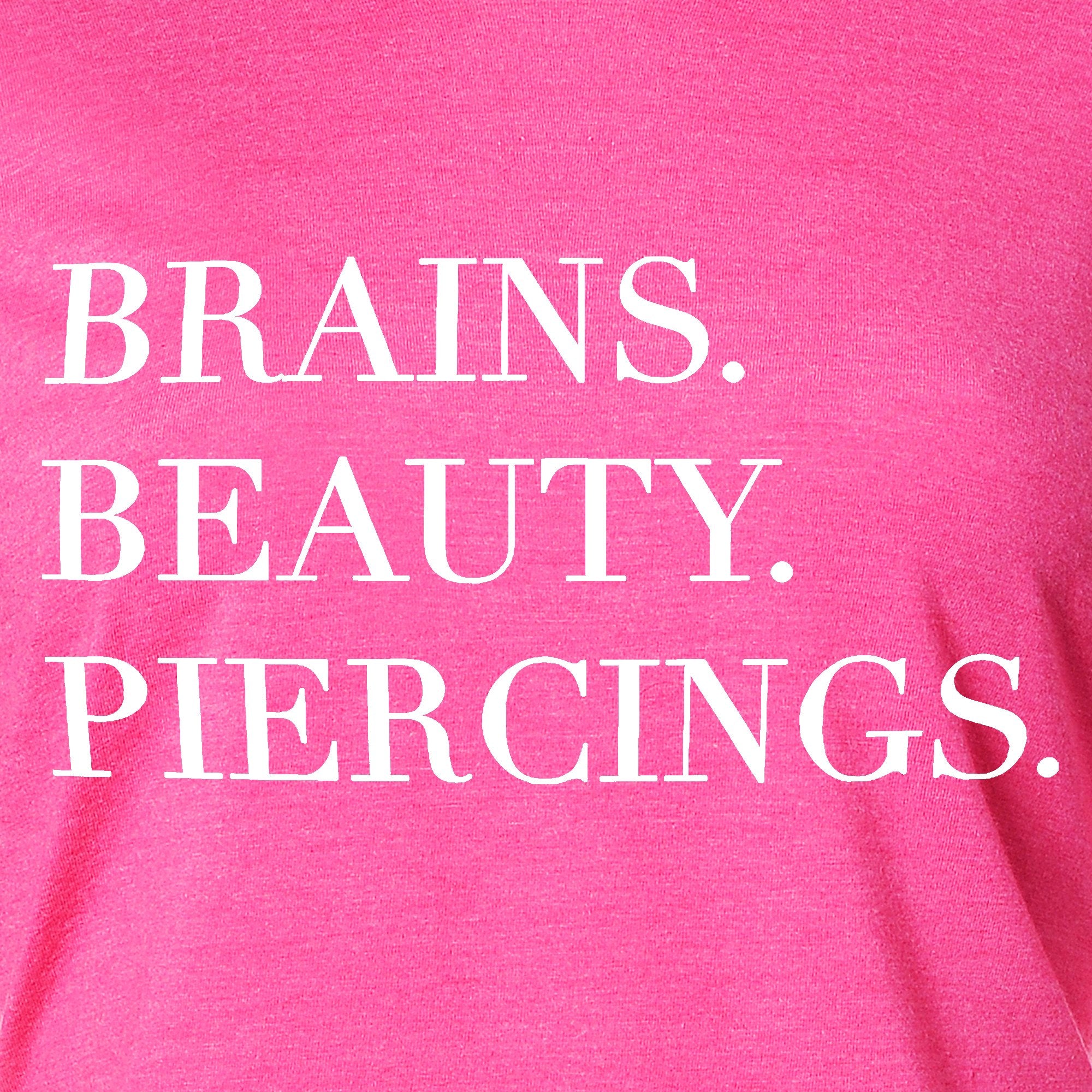 Brains Beauty & Piercings Tapered Long Sleeve Hoodie