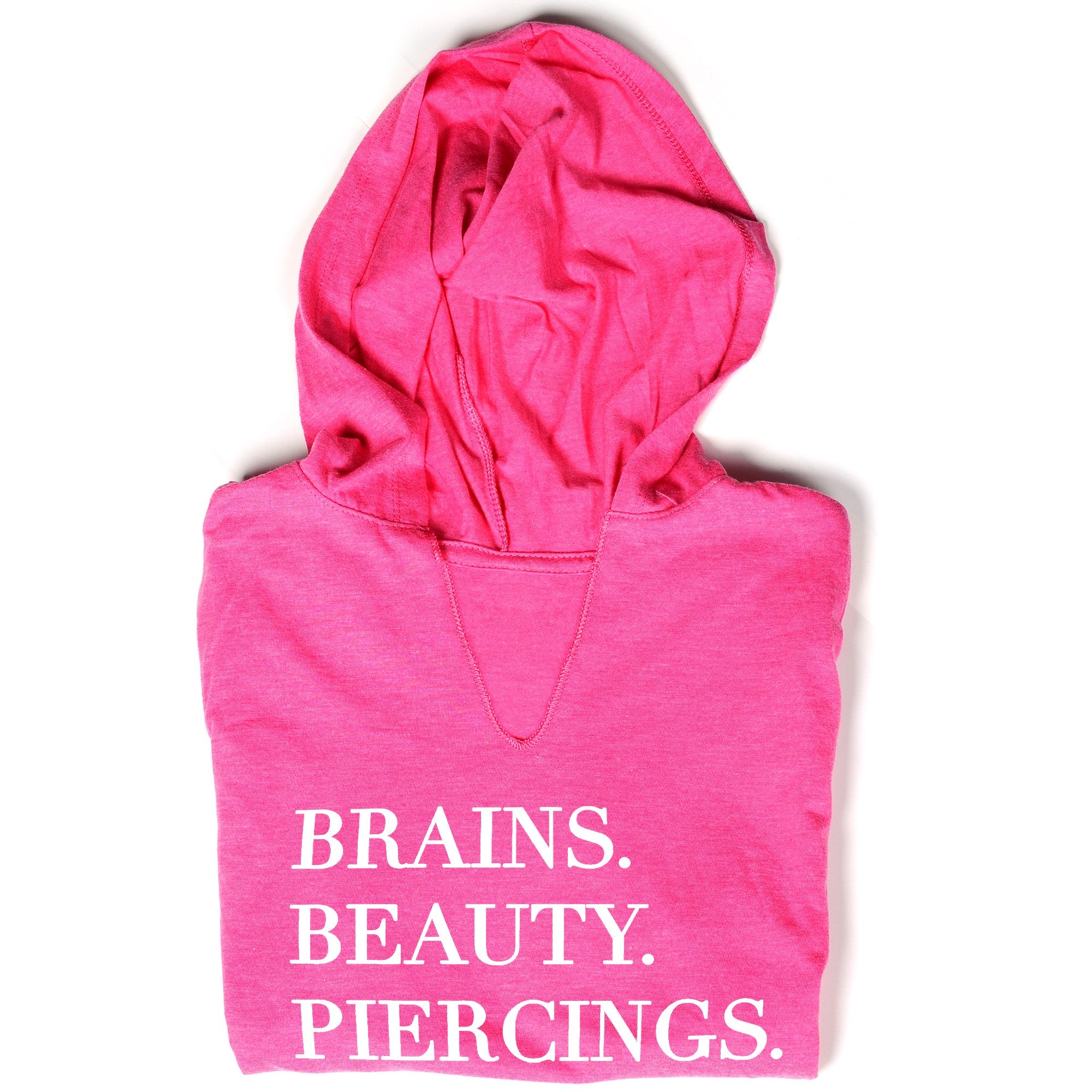 Brains Beauty & Piercings Tapered Long Sleeve Hoodie