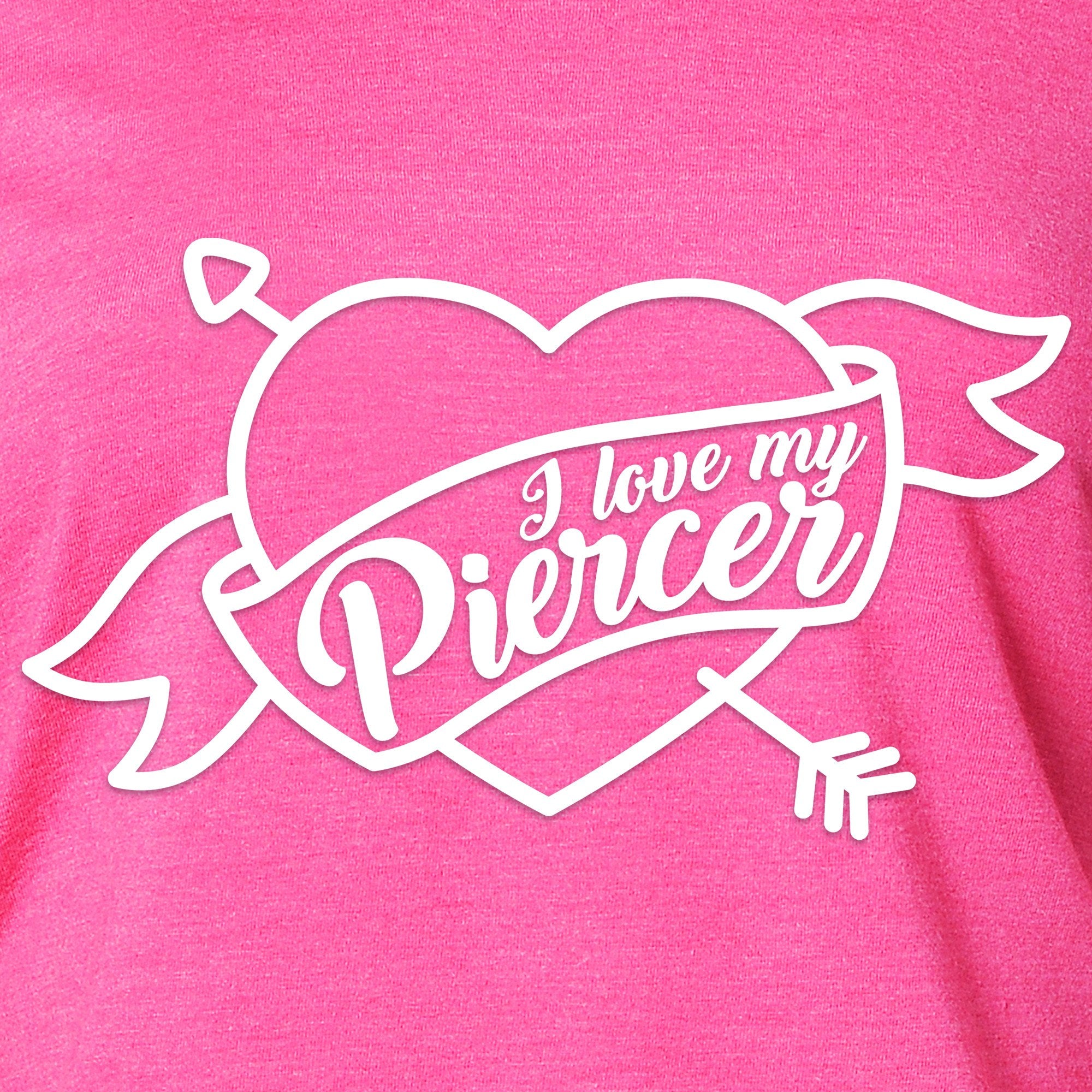 I Love My Piercer Black Tapered Long Sleeve Hoodie