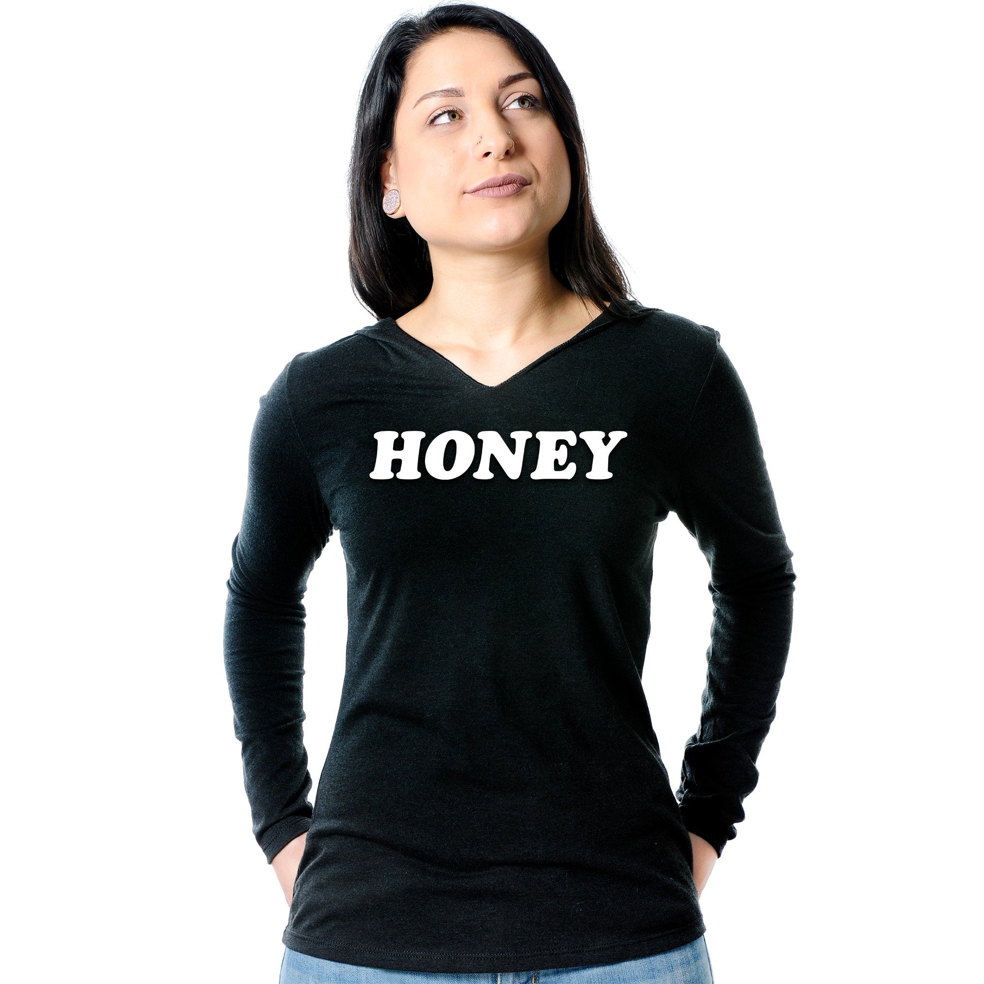 Honey Black Long Sleeve Hoodie