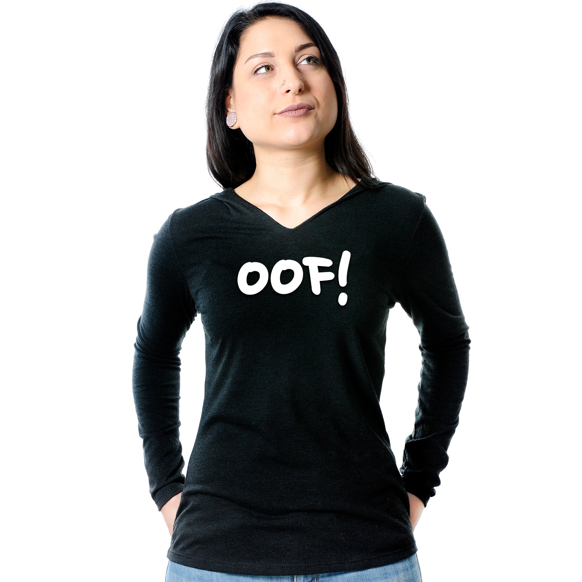 oof! Black Tapered Long Sleeve Hoodie