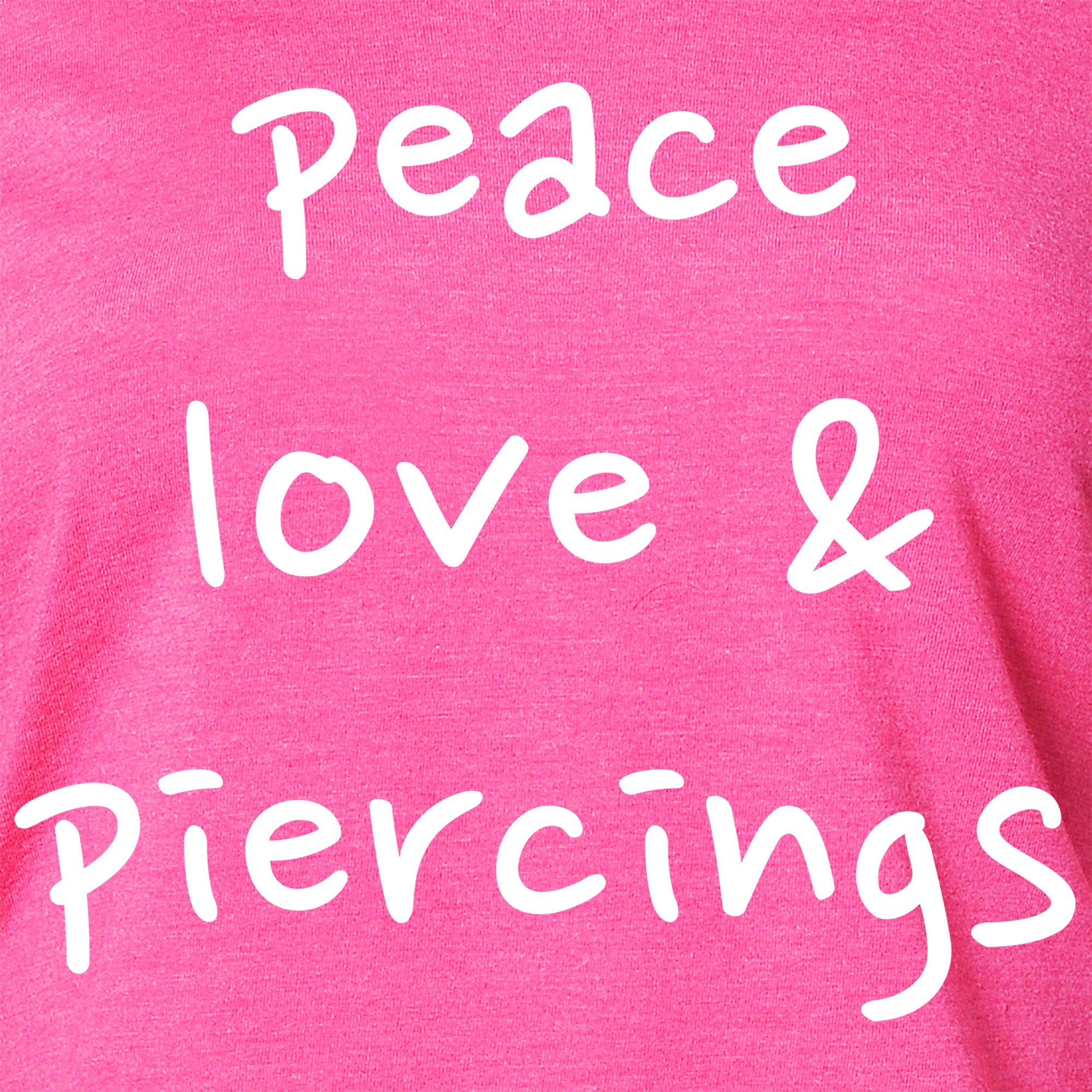 Peace Love & Piercings Black Tapered Long Sleeve Hoodie