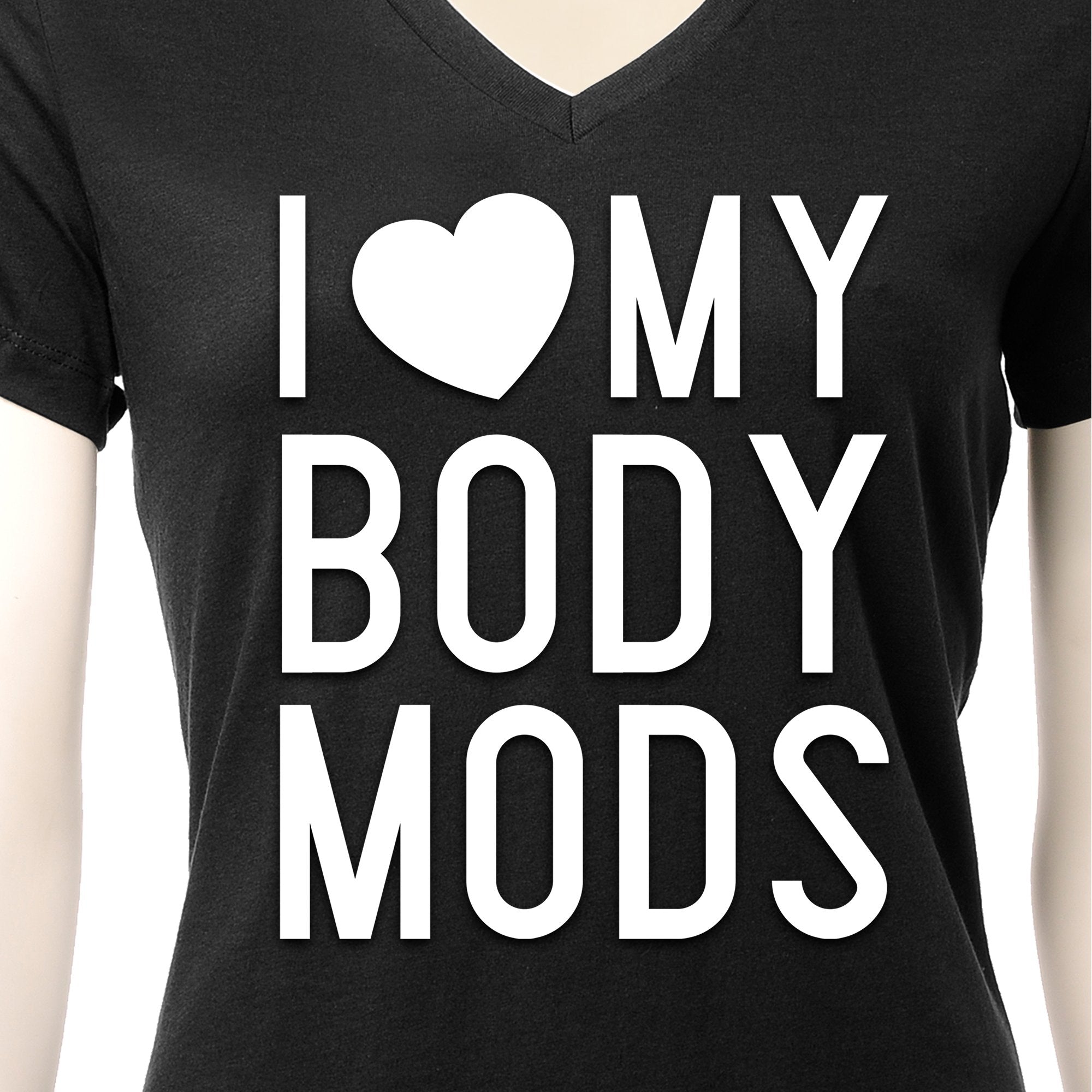 I Love My Body Mods Tapered V-Neck Tee Shirt