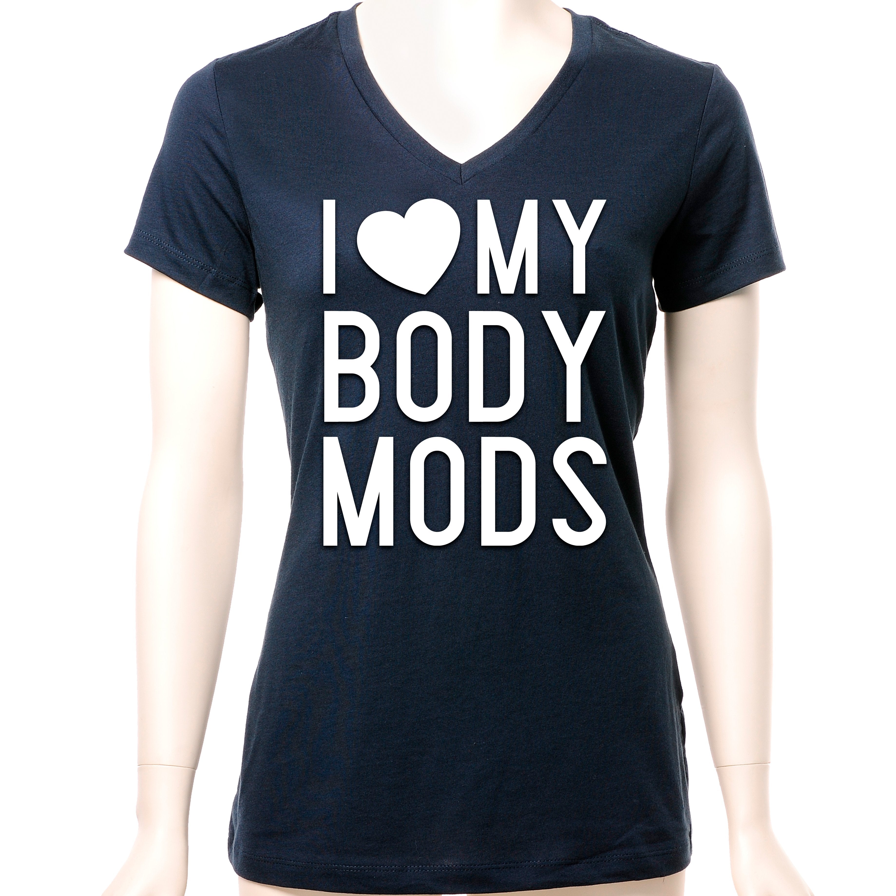 I Love My Body Mods Tapered V-Neck Tee Shirt