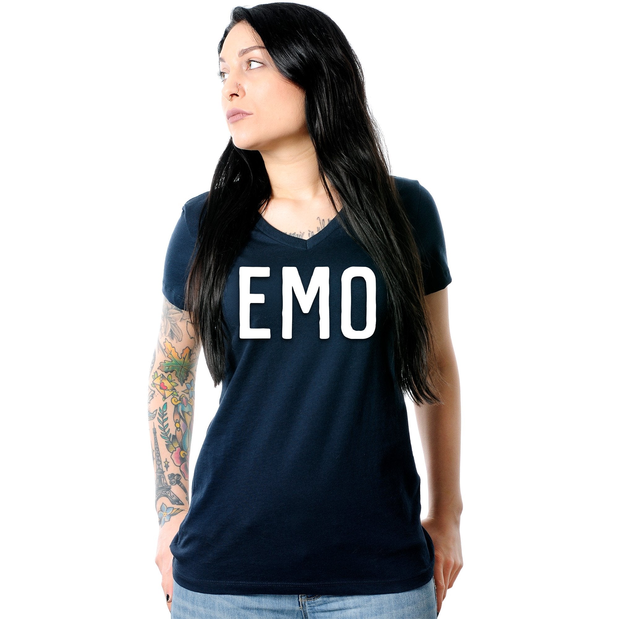 Emo Tapered V-Neck Tee Shirt