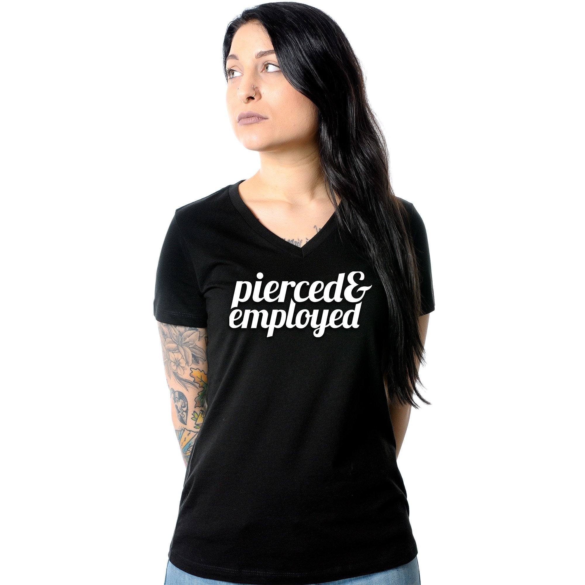 Pierced & Employed Tapered V-Neck Tee Shirt