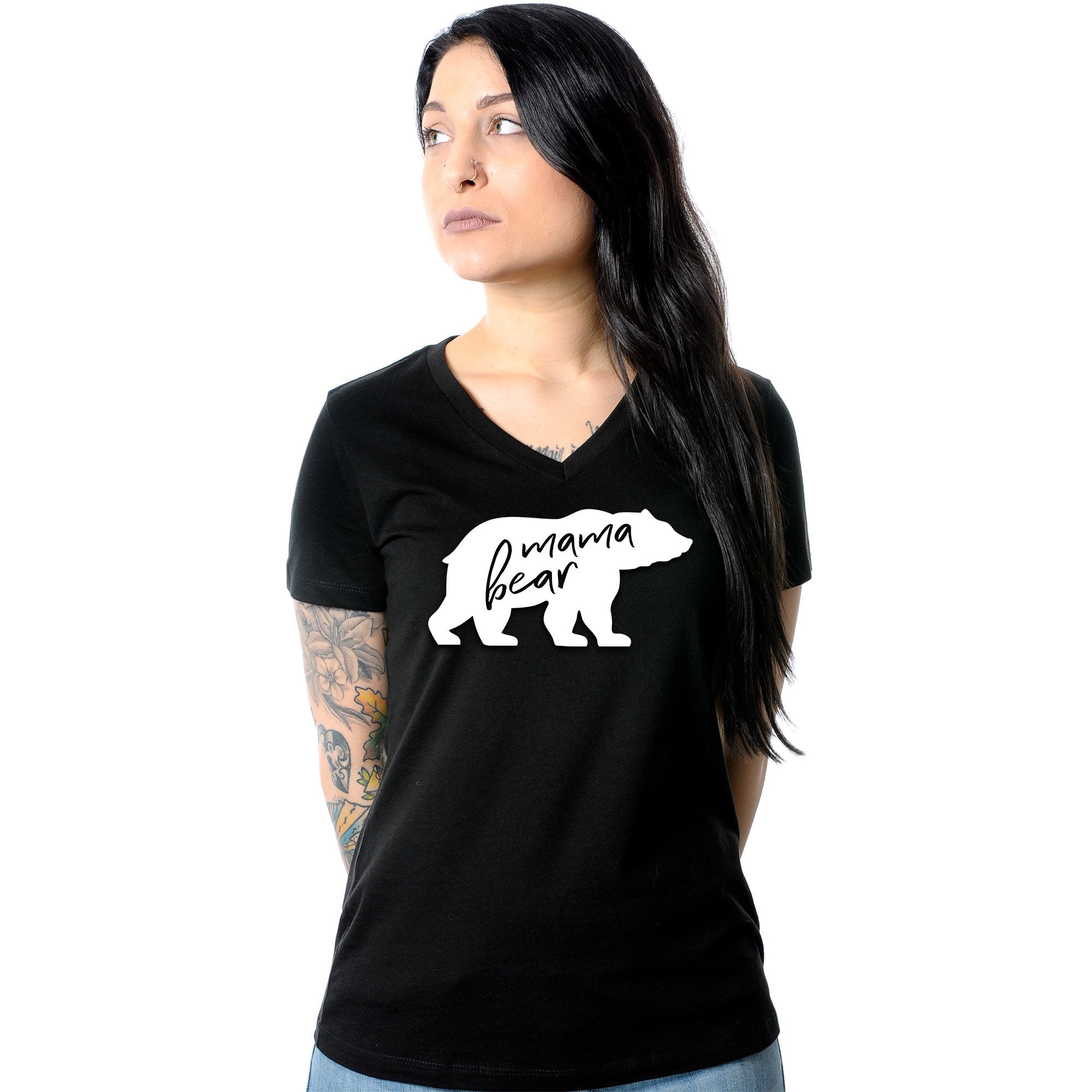 Mama Bear Tapered V-Neck Tee Shirt