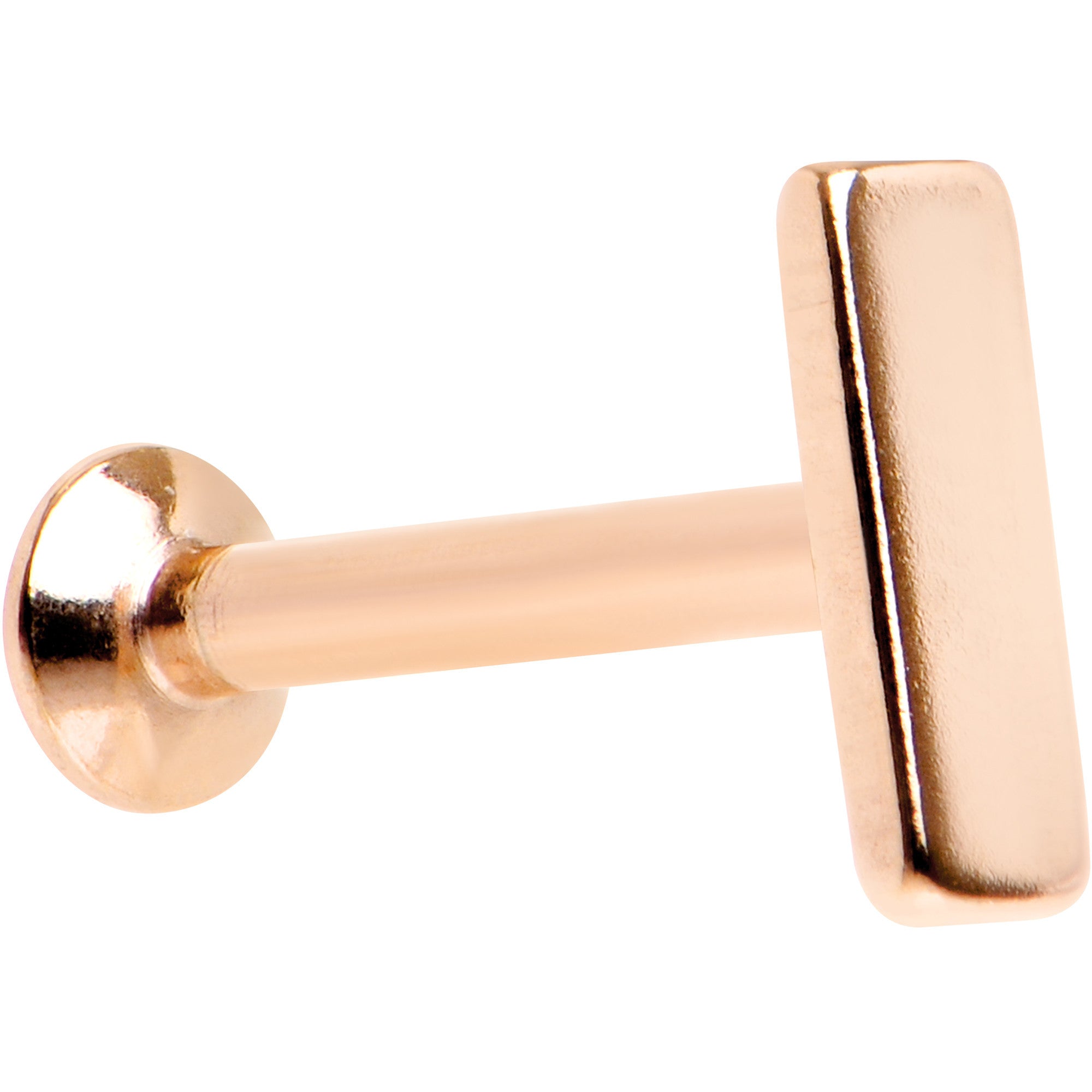 5/16 6mm Rose Gold IP Rectangle Internal Thread Daith Cartilage Tragus
