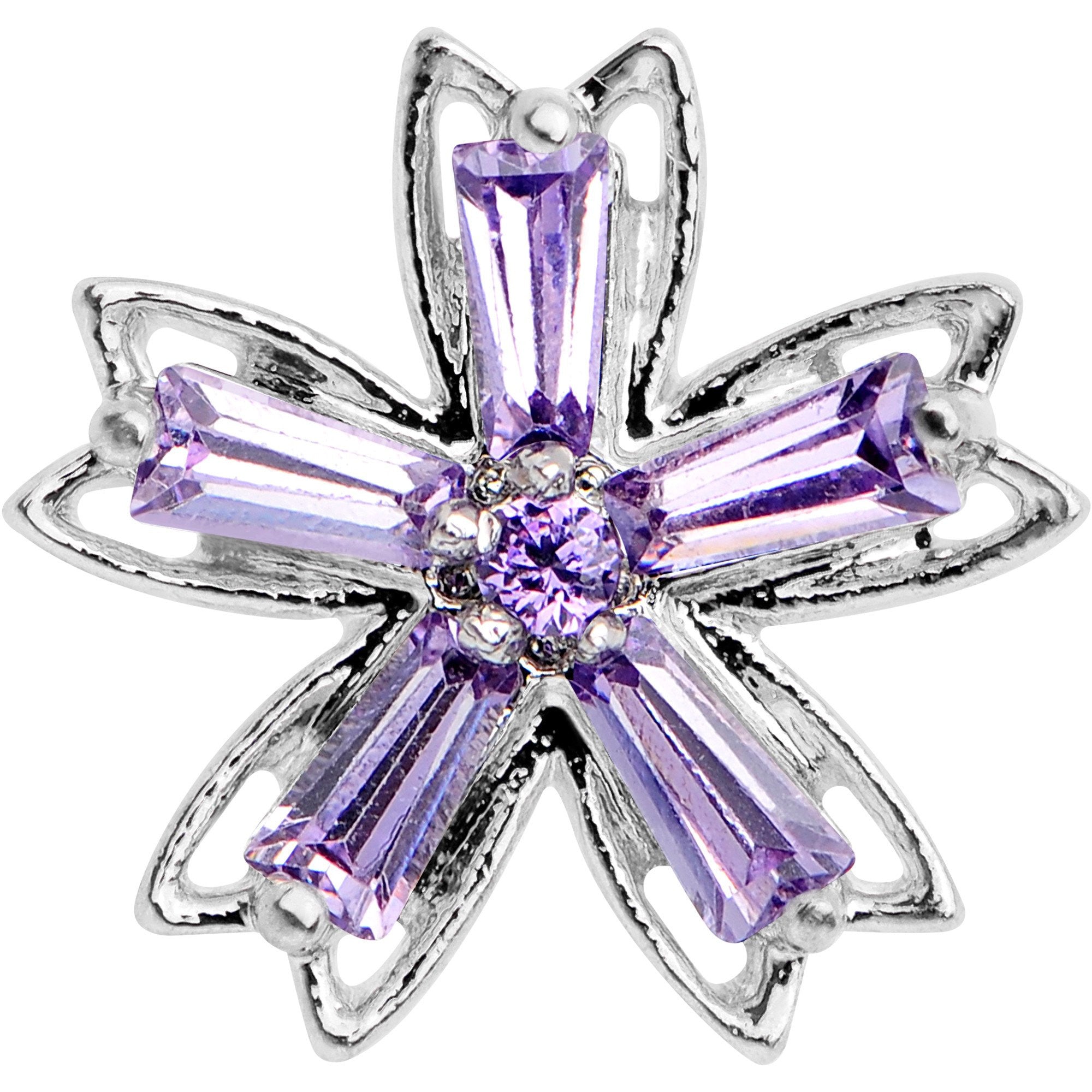 Purple CZ Gem Lil Lily Cartilage Tragus Earring