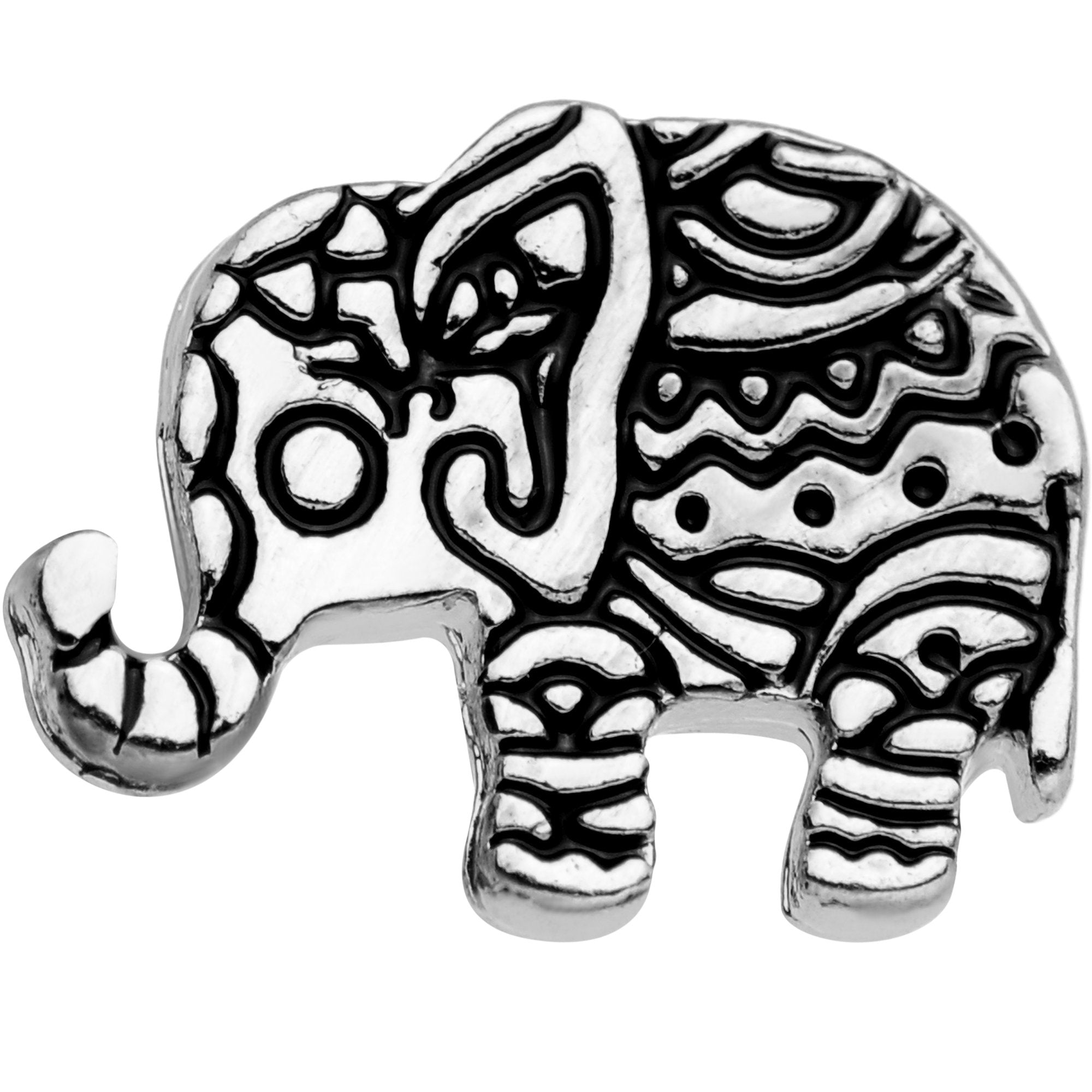 16G 1/4 Silver Tone Boho Elephant Tragus Cartilage Earring