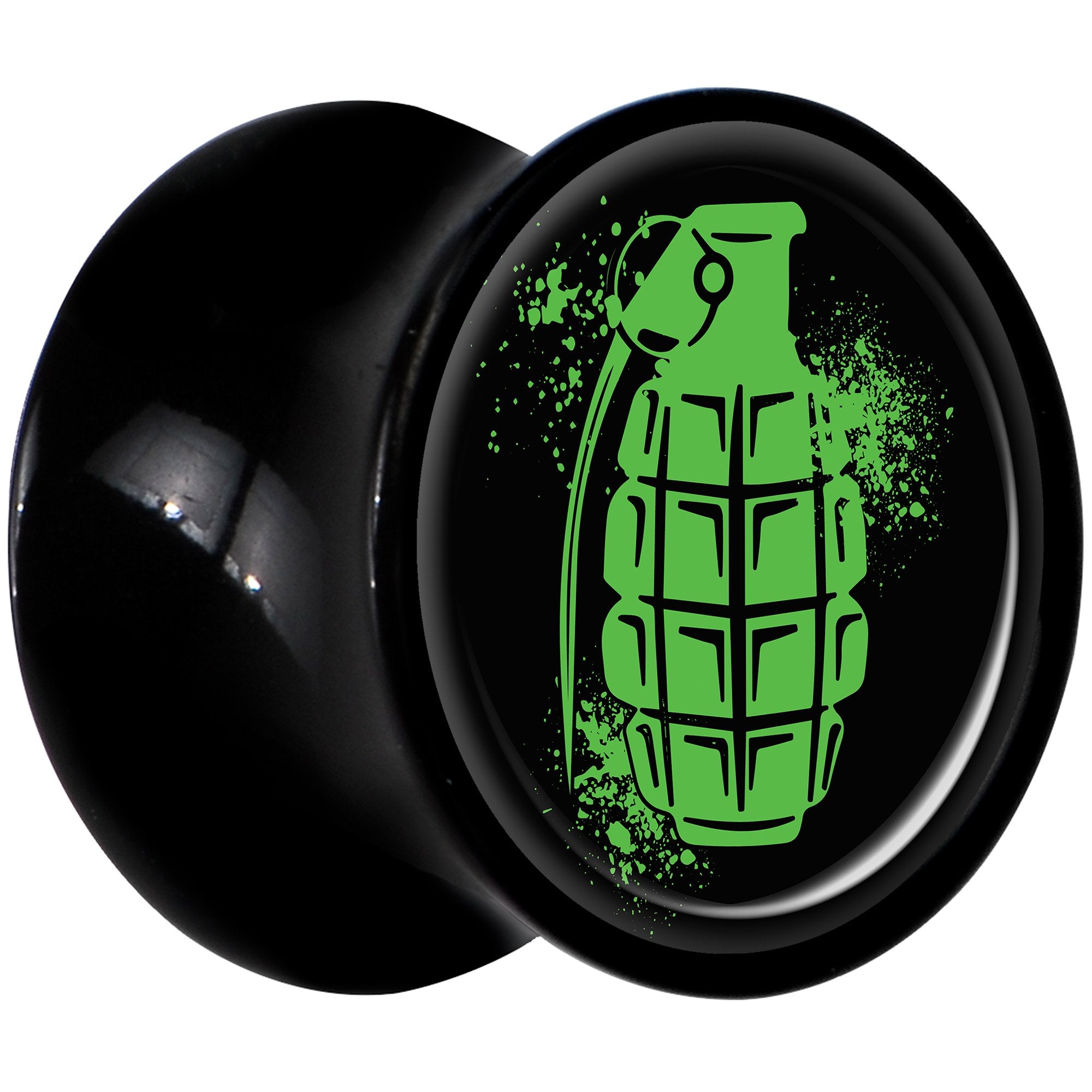 Black Acrylic Green Grenade Saddle Plug Set 00G