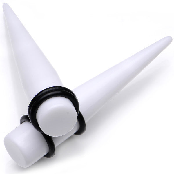 14 to 00G 18 Piece White Acrylic Ear Stretching Taper Kit Set