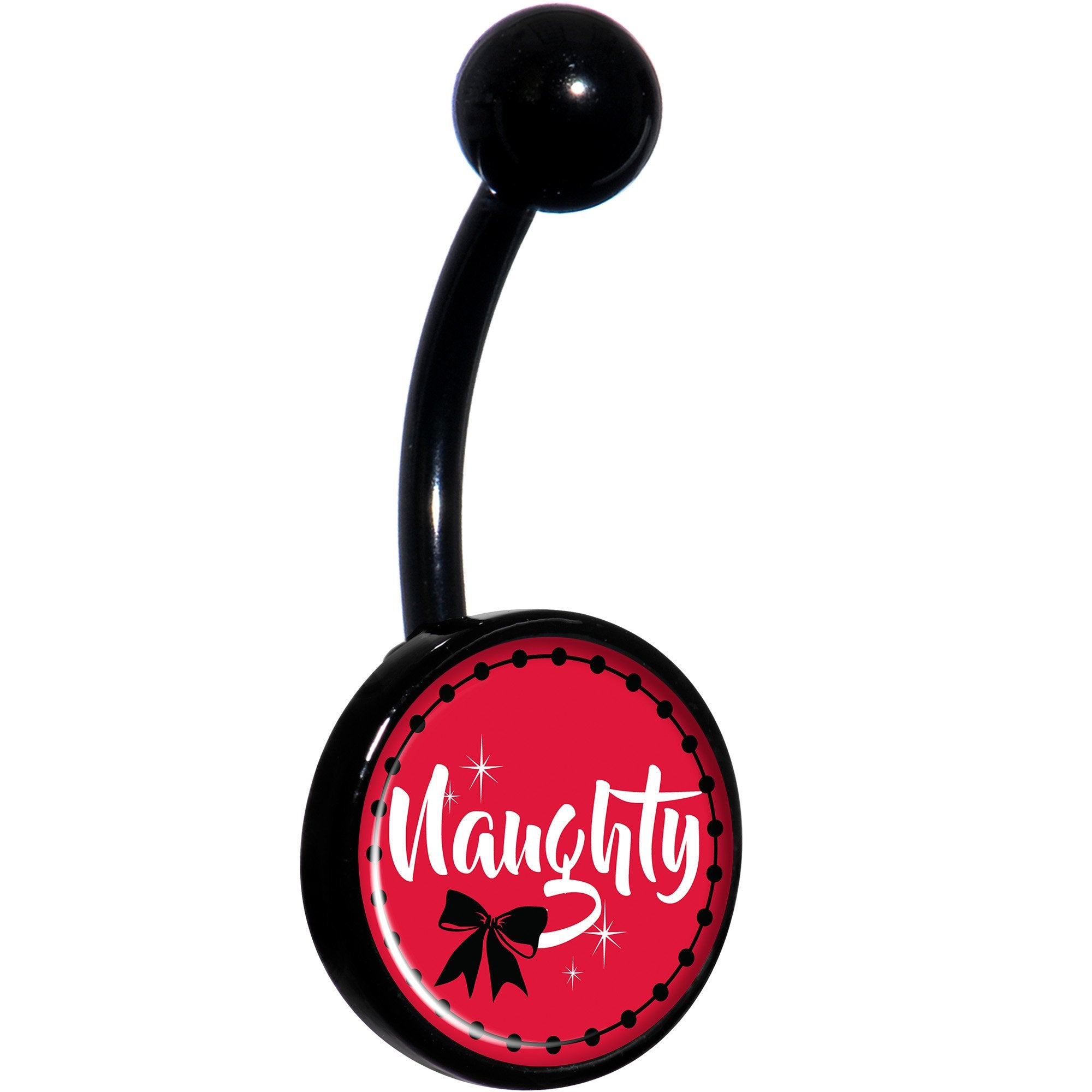Naughty Holiday Black Hypoallergenic Stainless Steel Belly Ring