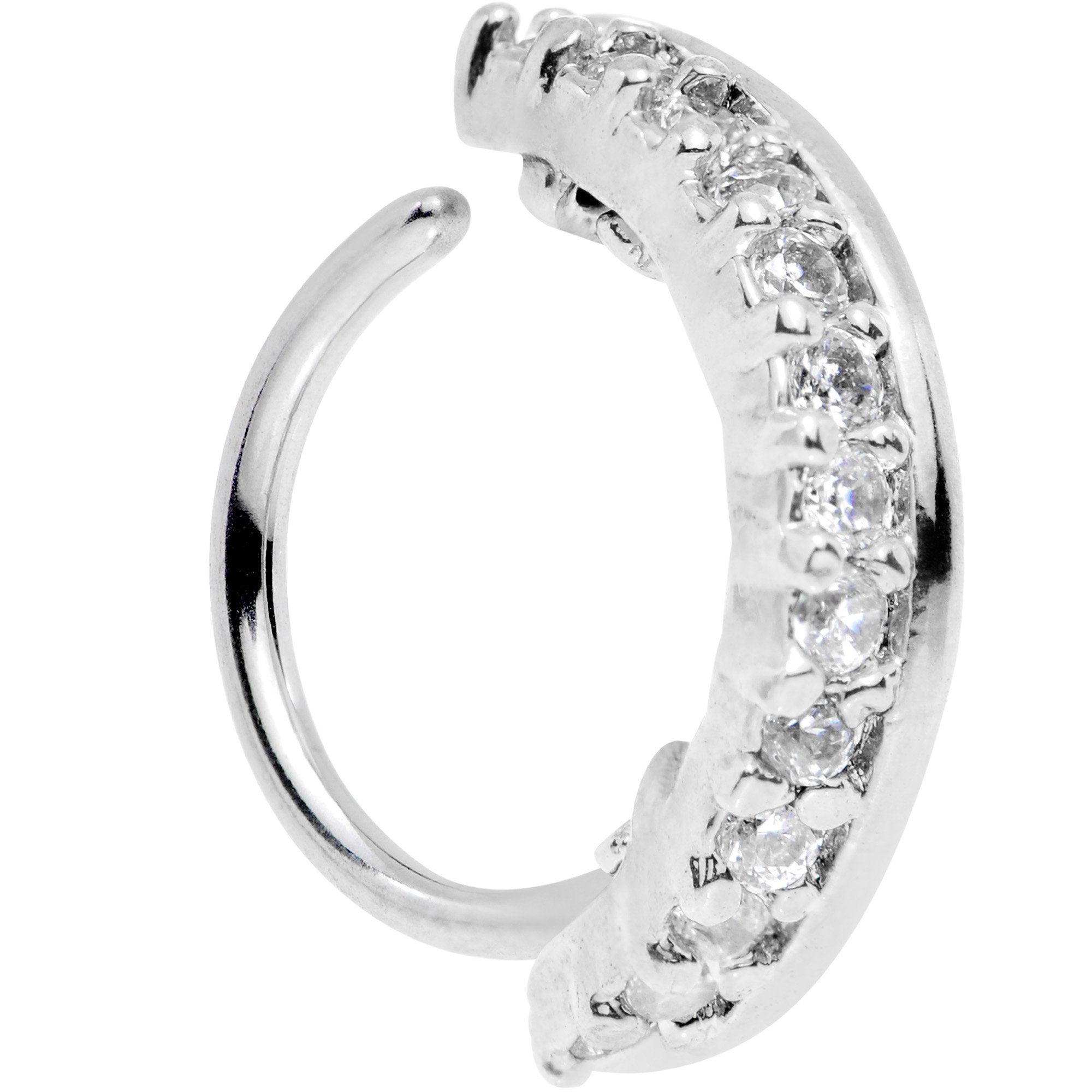 18G Clear CZ Gem Sleek Seamless Circular Ring