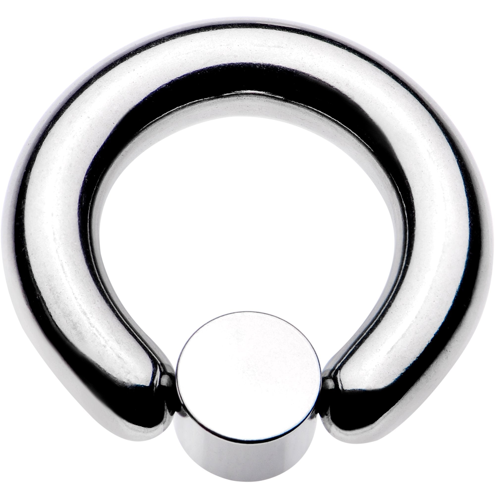 4G 9/16 White Faux Opal 7mm Disc BCR Captive Ring