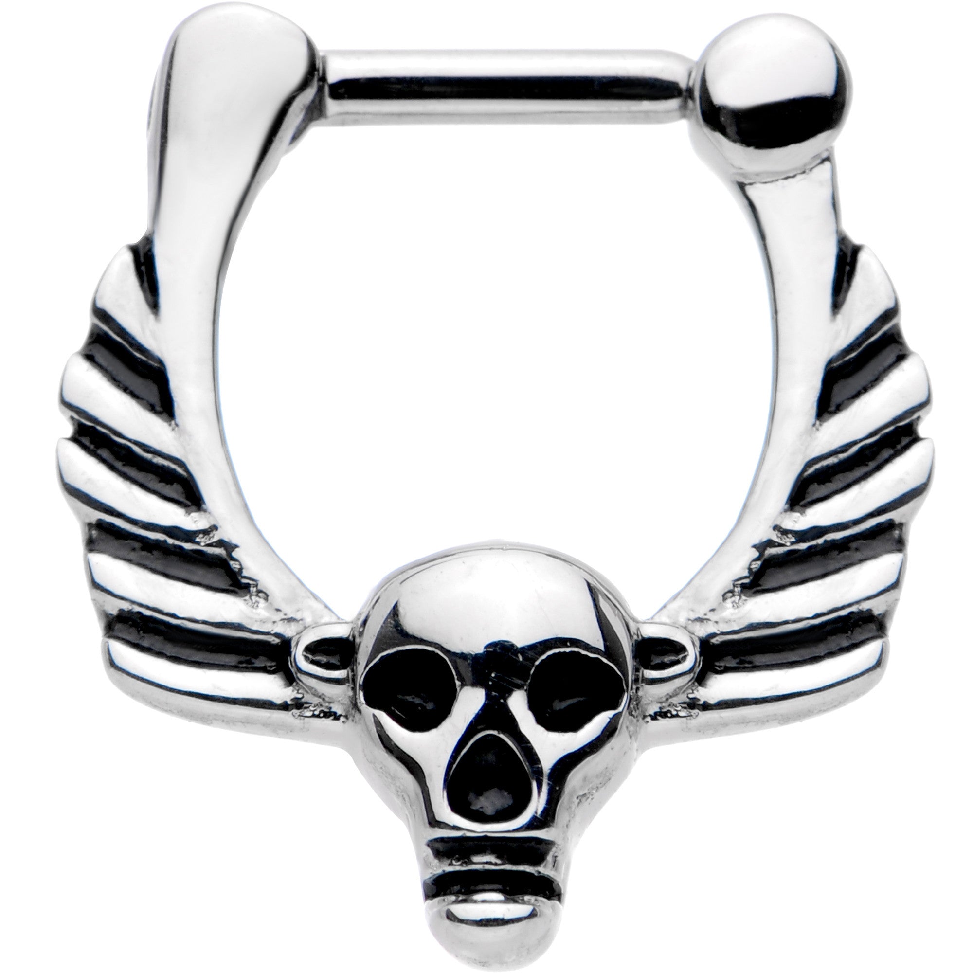 16G 1/4 Scare Em All Wicked Halloween Skull Septum Clicker