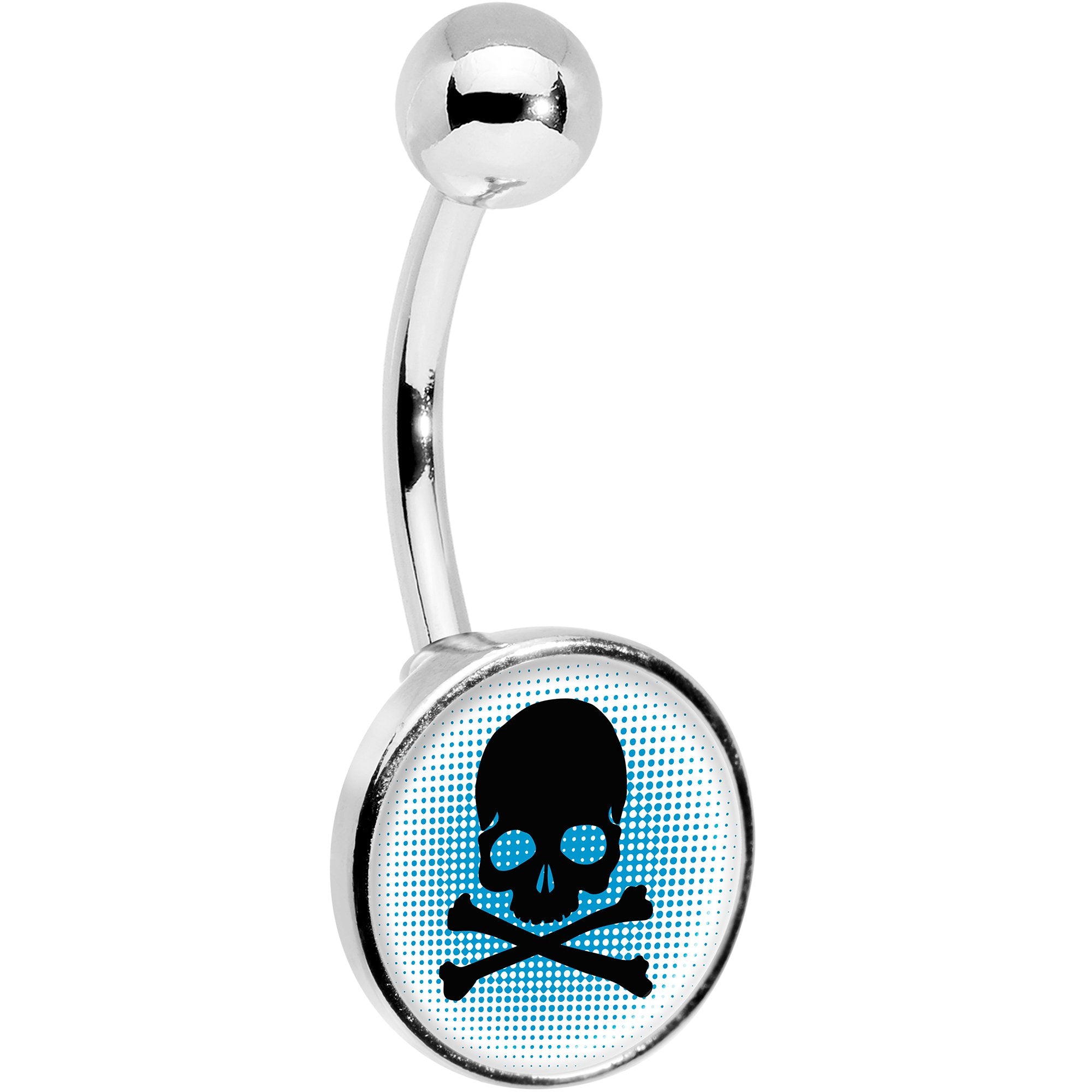 Blue Black Skull Stainless Steel Belly Ring stylish jewelry
