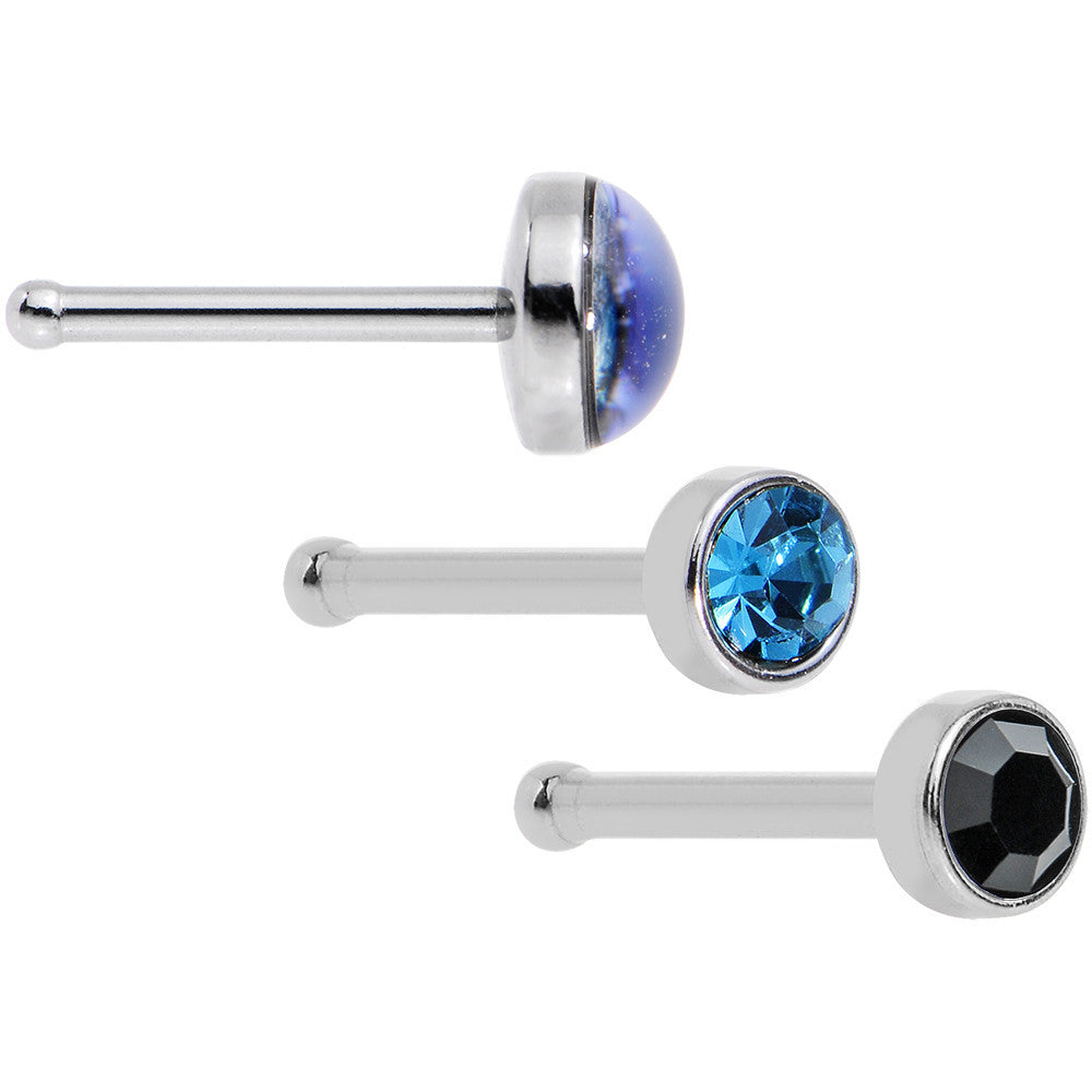 20G Licensed NFL Detroit Lions Logo Nose Bone 3 Pack Set