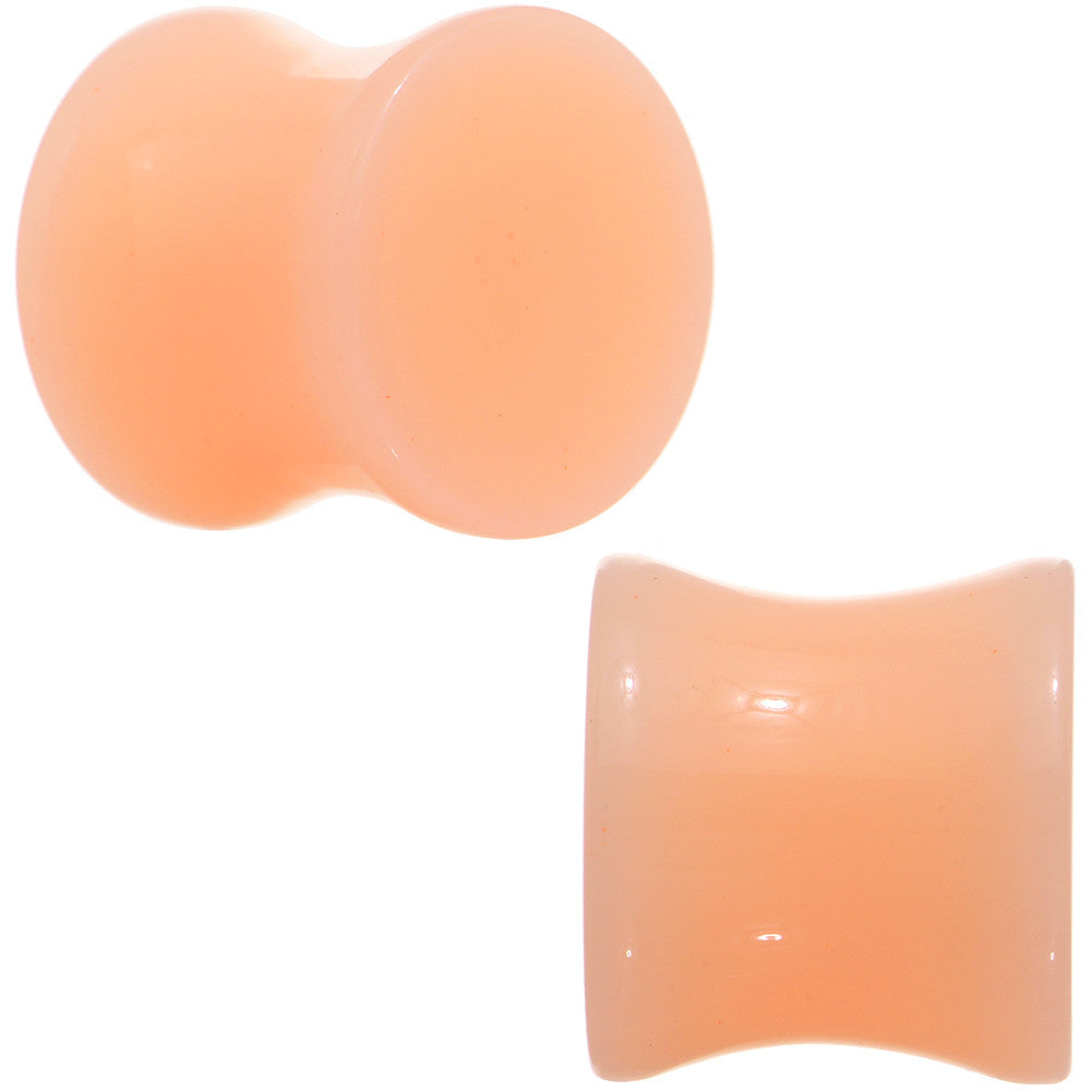 1/2 Light Peach Solid UV Acrylic Flesh Tone Saddle Plug Set