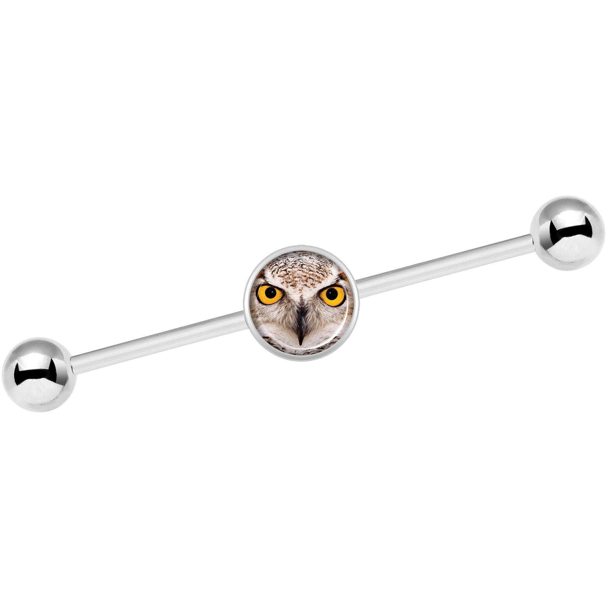 14G Full Color Owl Industrial Barbell 37mm