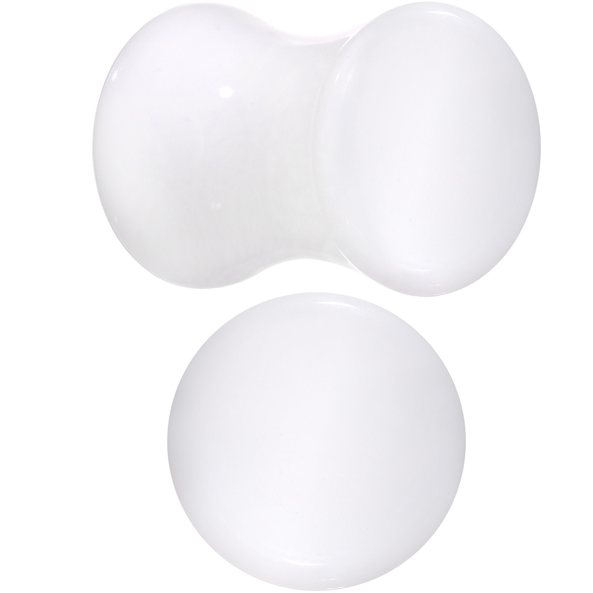 White UV Acrylic Saddle Plug Set 4mm to 25mm