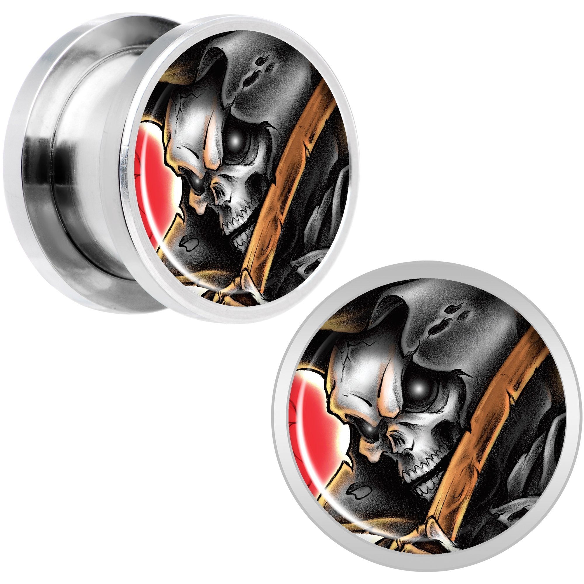 Wake the Dead Grim Reaper Halloween Plug Set 5mm to 16mm