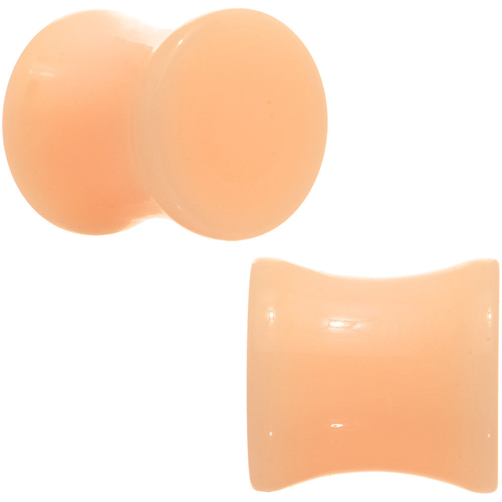 00G Light Peach Solid UV Acrylic Flesh Tone Saddle Plug Set