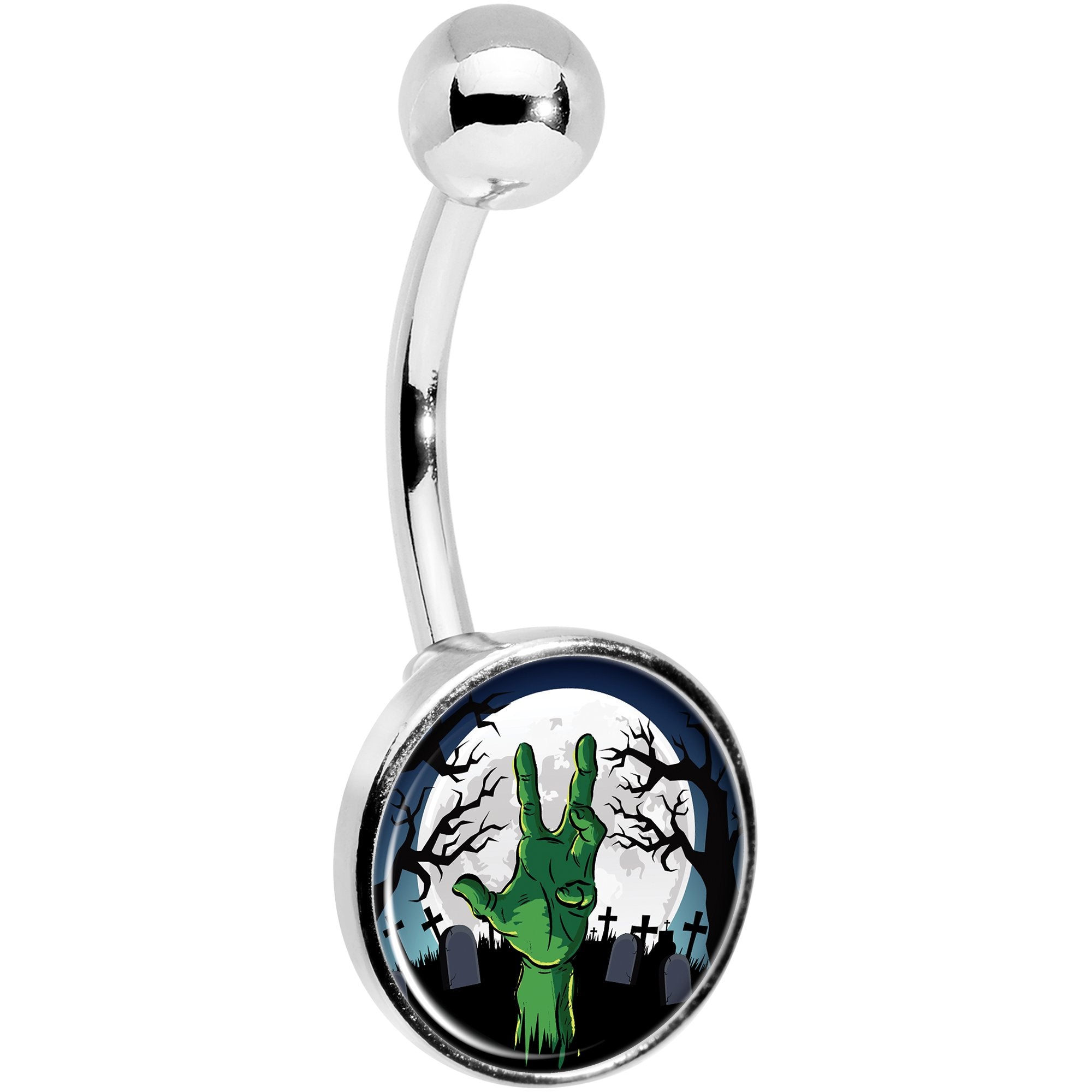 Cemetery Zombie Hand Halloween Stainless Steel Belly Ring stylish jewelry