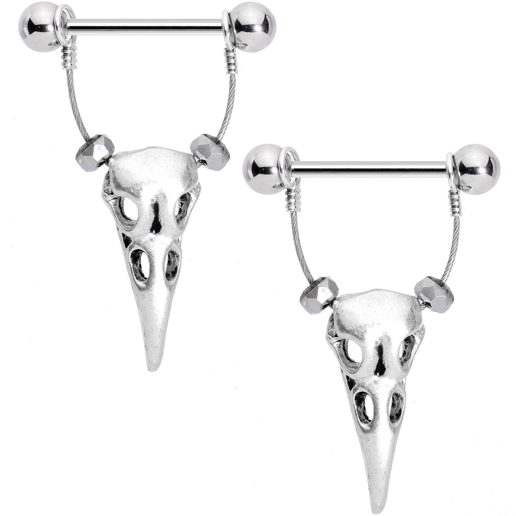 5/8 Bird of Plague Halloween Barbell Nipple Shield Set