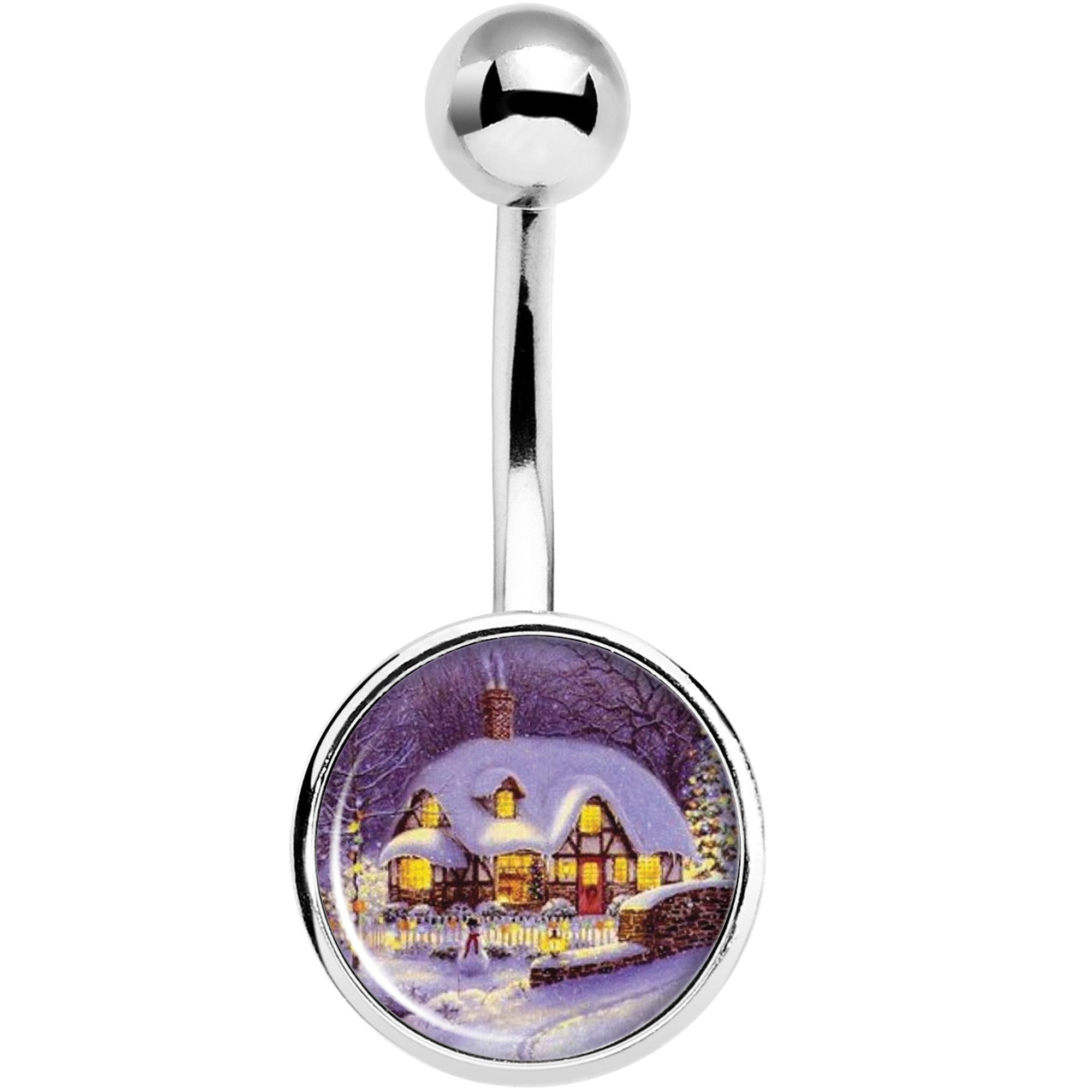 Advent Christmas Village Stainless Steel Belly Ring lightweight comfortable