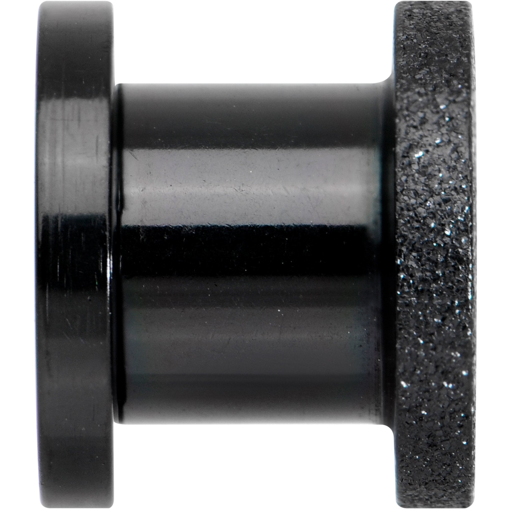 Black PVD Sandblasted Screw Fit Tunnel Plug Set 5mm to 16mm