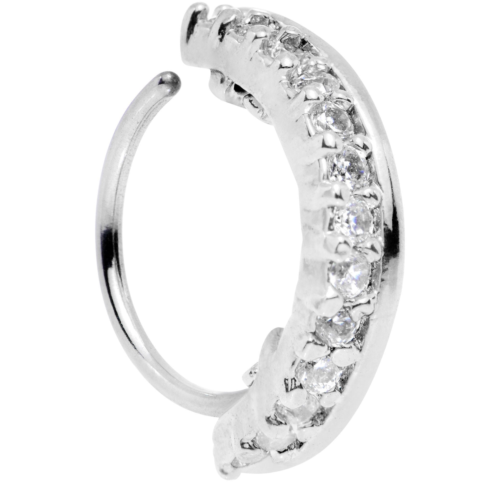 20G Clear CZ Gem Sleek Seamless Circular Ring