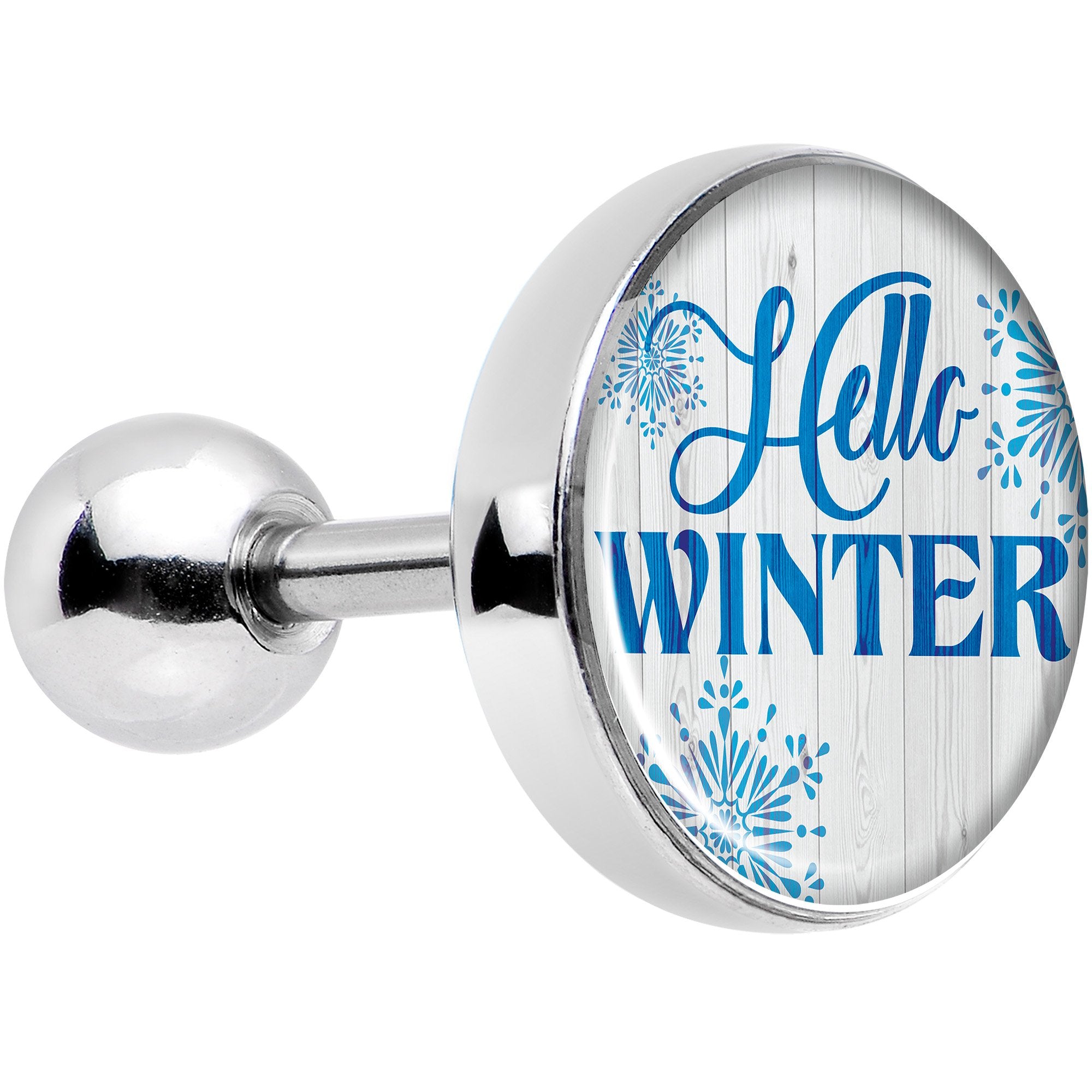 16G 1/4 Hello Winter Snowflake Tragus Cartilage Earring