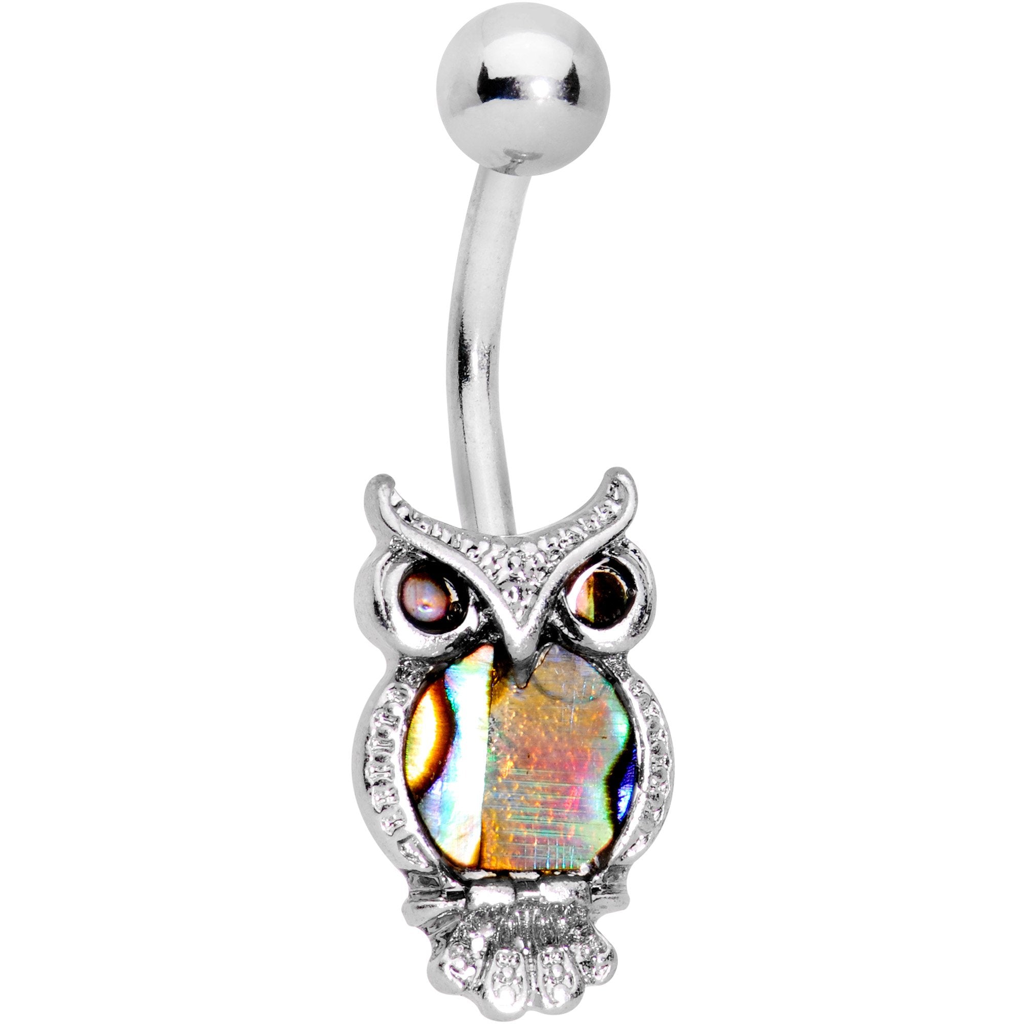Iridescent Night Owl Belly Ring