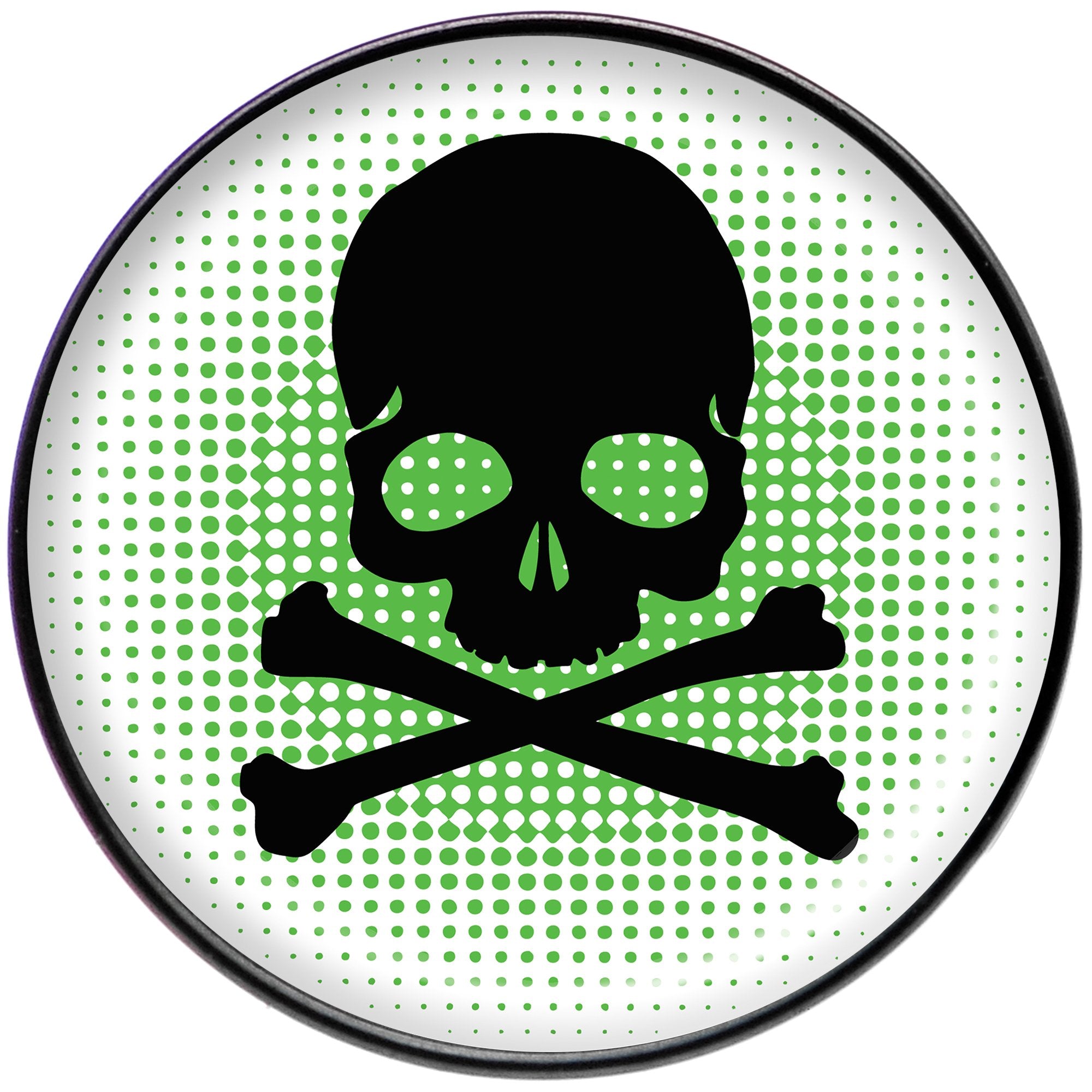 Green Black Skull Black Barbell Tongue Ring