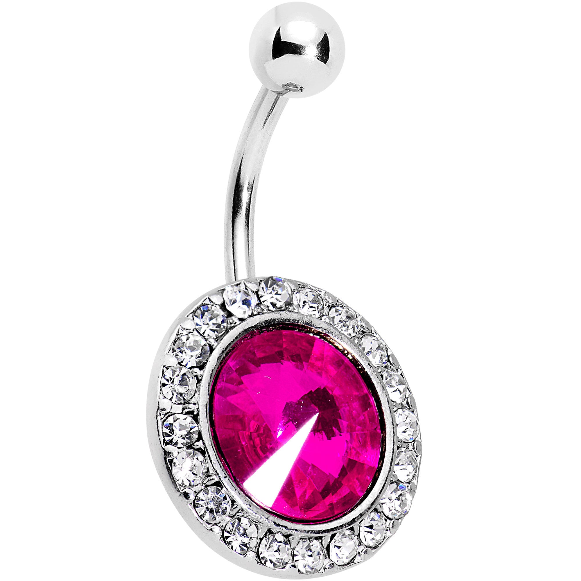 Clear Pink Gem Pirouette Princess Charming Belly Ring