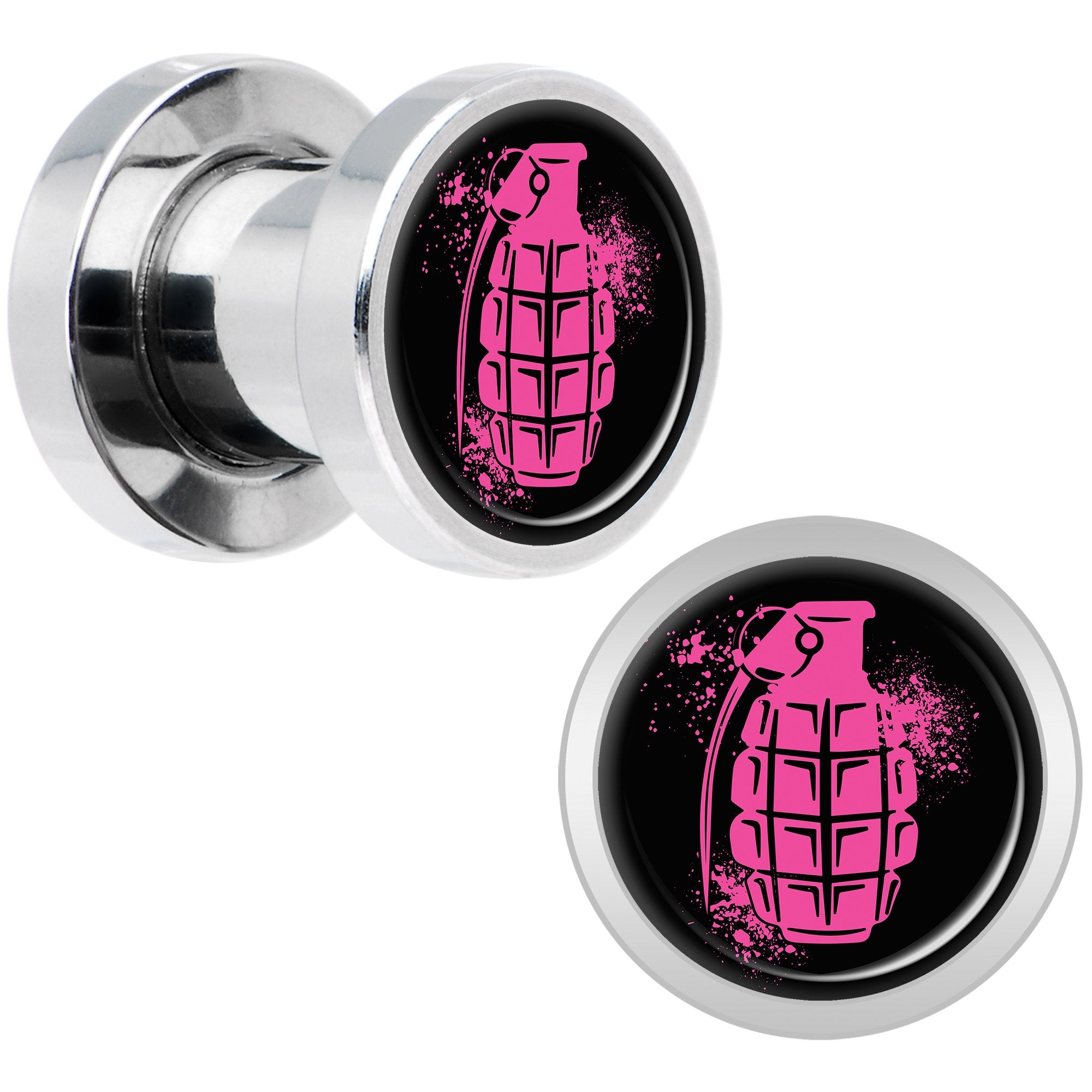 Pink Grenade Steel Screw Fit Plug Set 2G