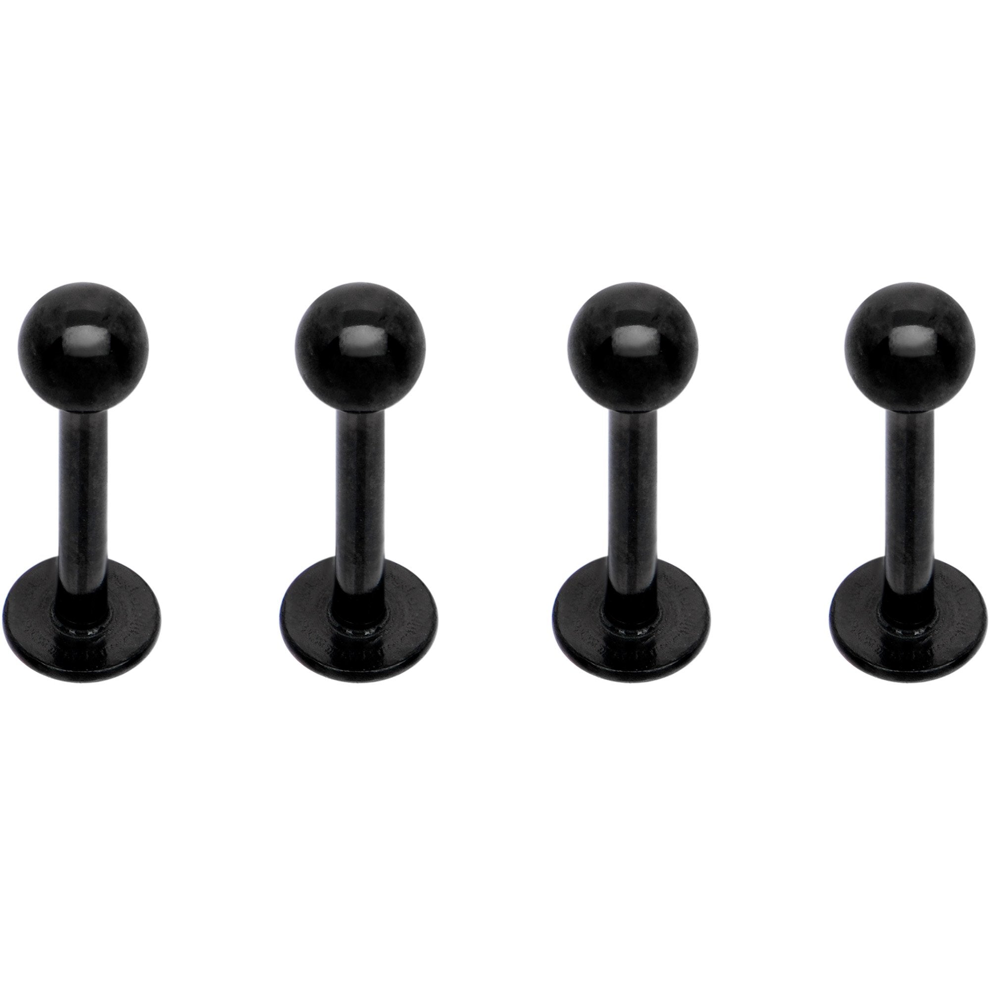 16G 5/16 Rainbow Black PVD Pack Set of 12 Labret Monroe