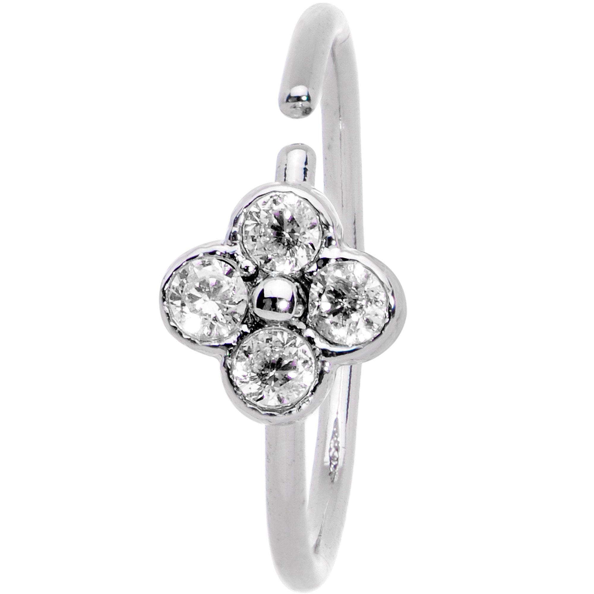 20G 3/8 Clear Gem Star Flower Seamless Circular Ring