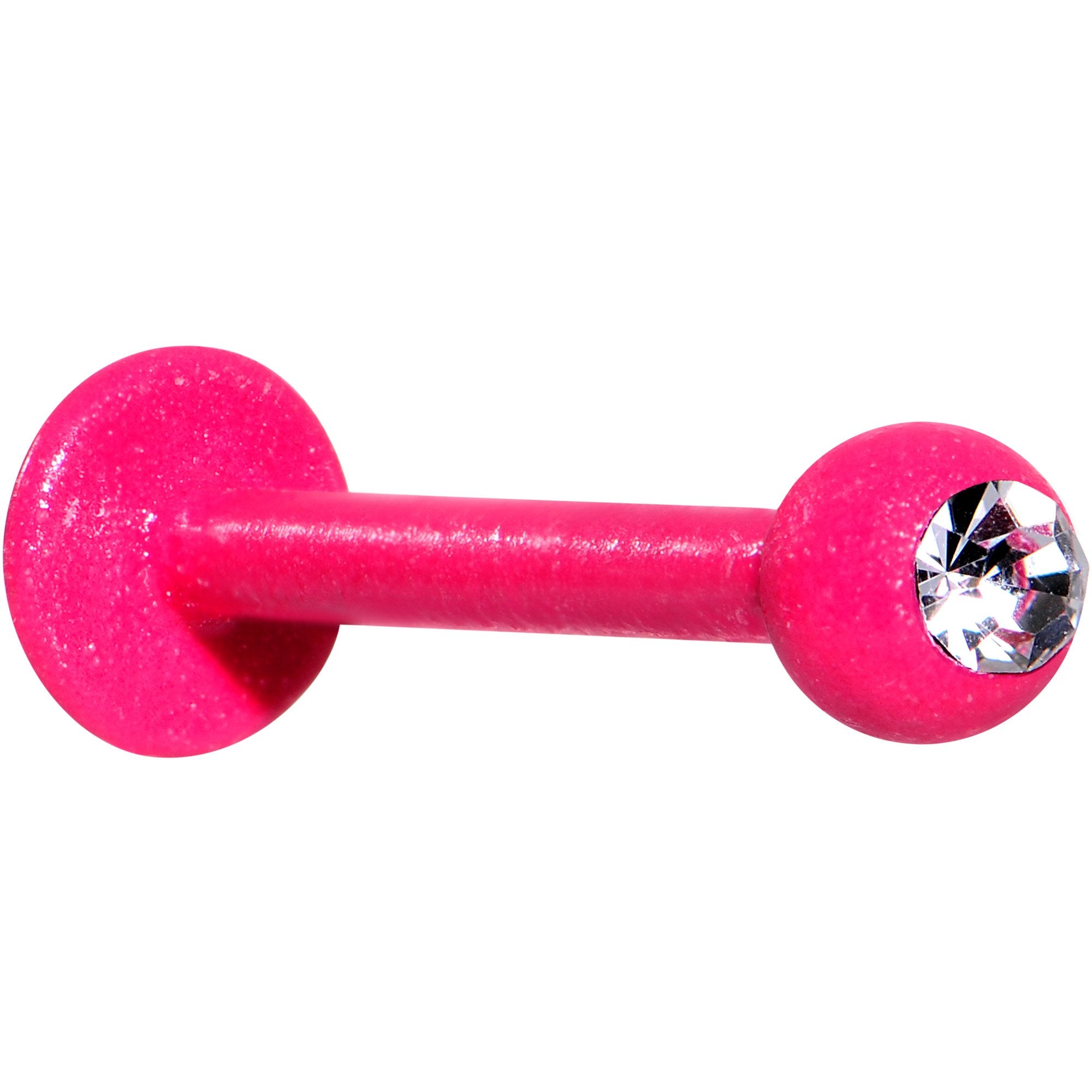 16G 3/8 Clear Gem Pink Glow In The Dark Effect Labret Monroe