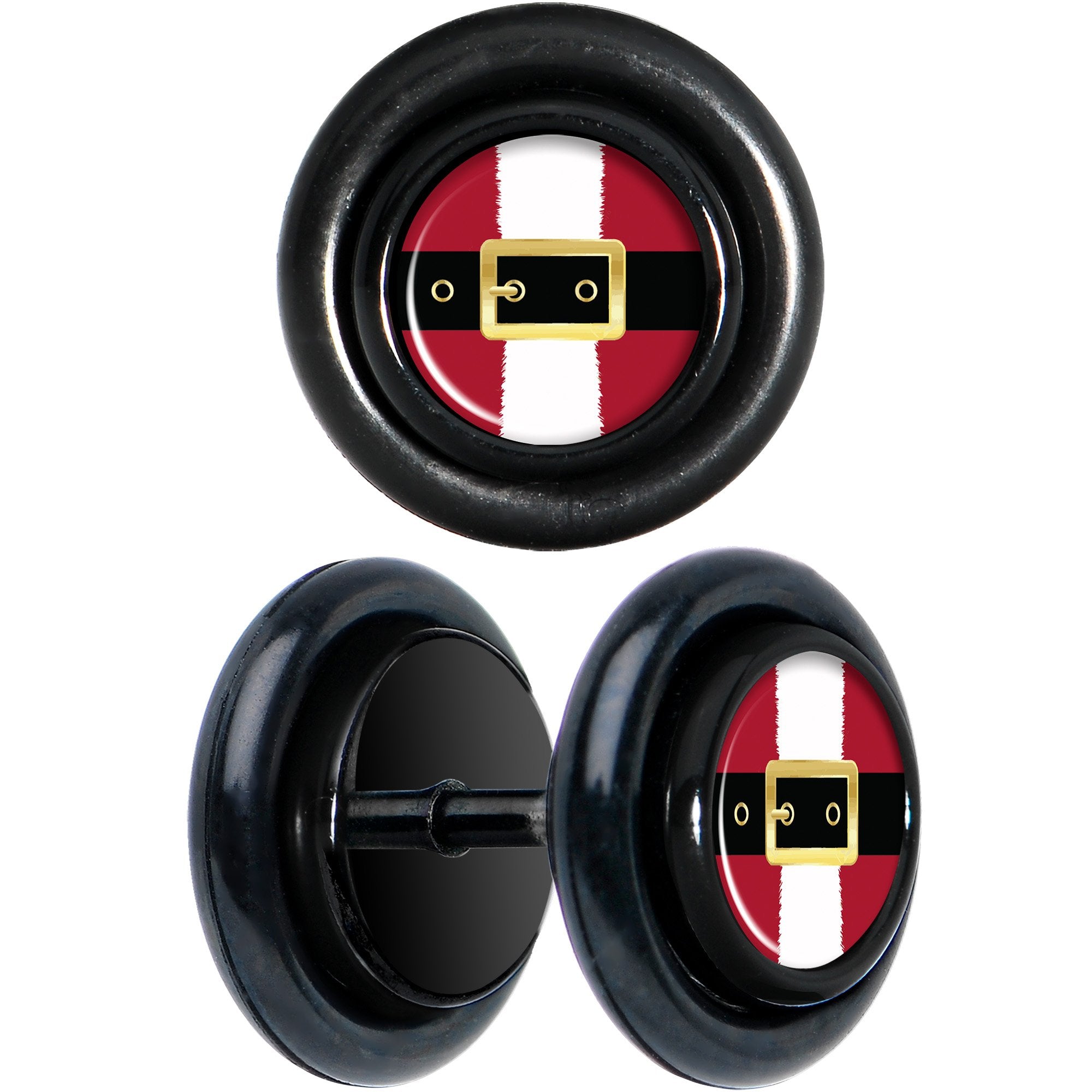 Christmas Santa Suit Cheater Black Plug Set