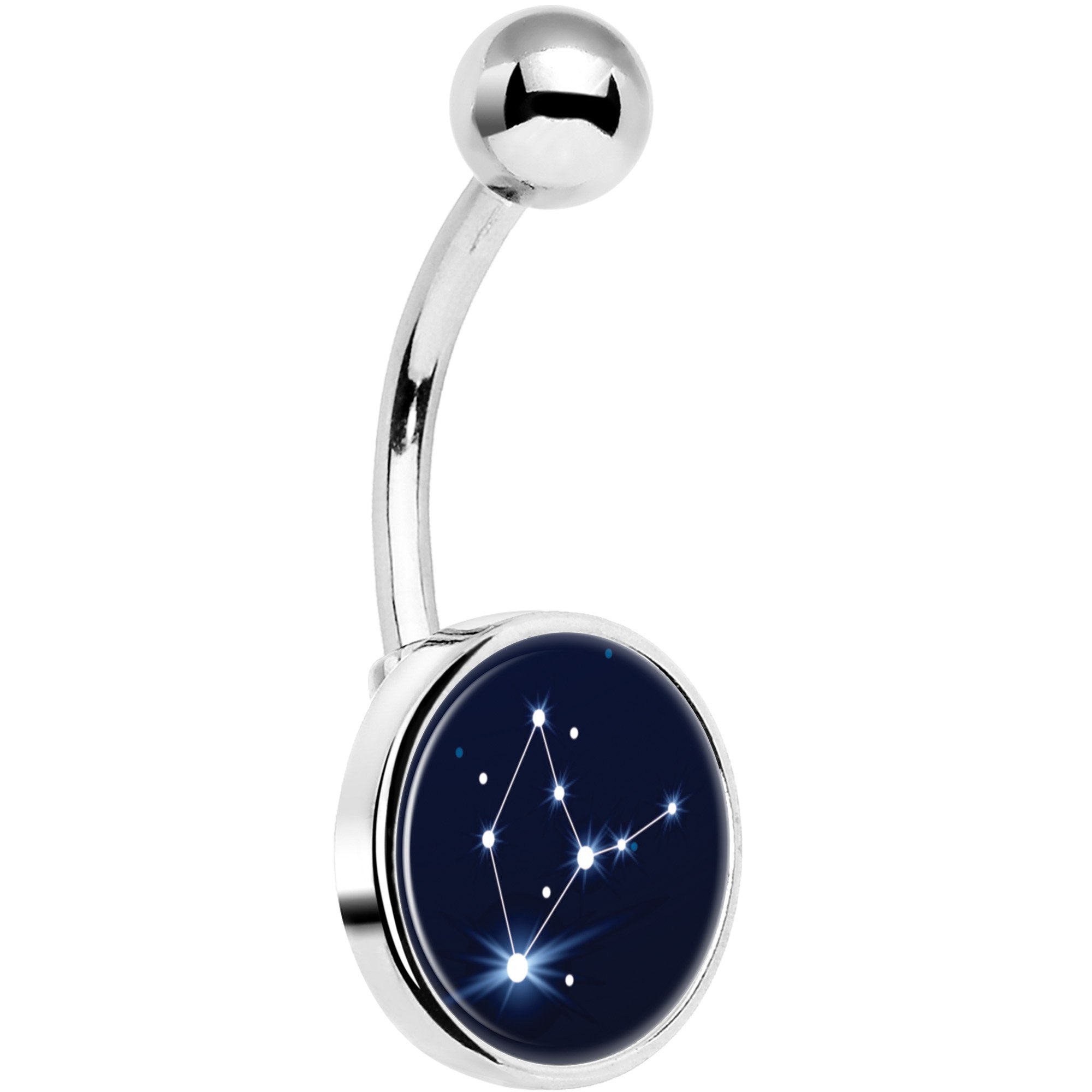 Zodiac Constellation Virgo Hypoallergenic Stainless Steel Belly Ring