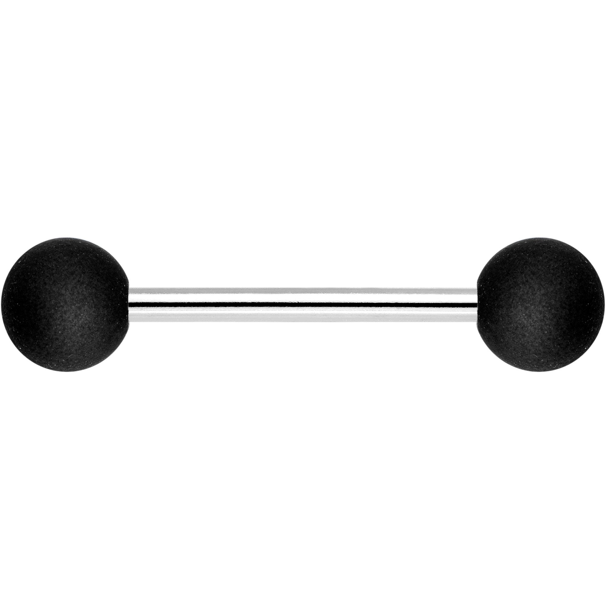Black Silicone Coated Acrylic Ball End Barbell Tongue Ring