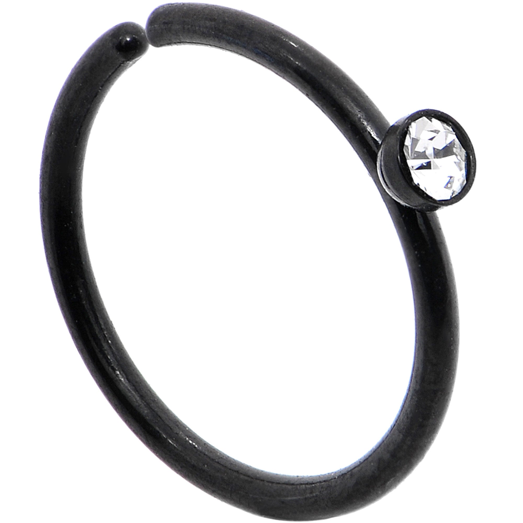 20G 5/16 Clear Gem Black IP Seamless Circular Ring