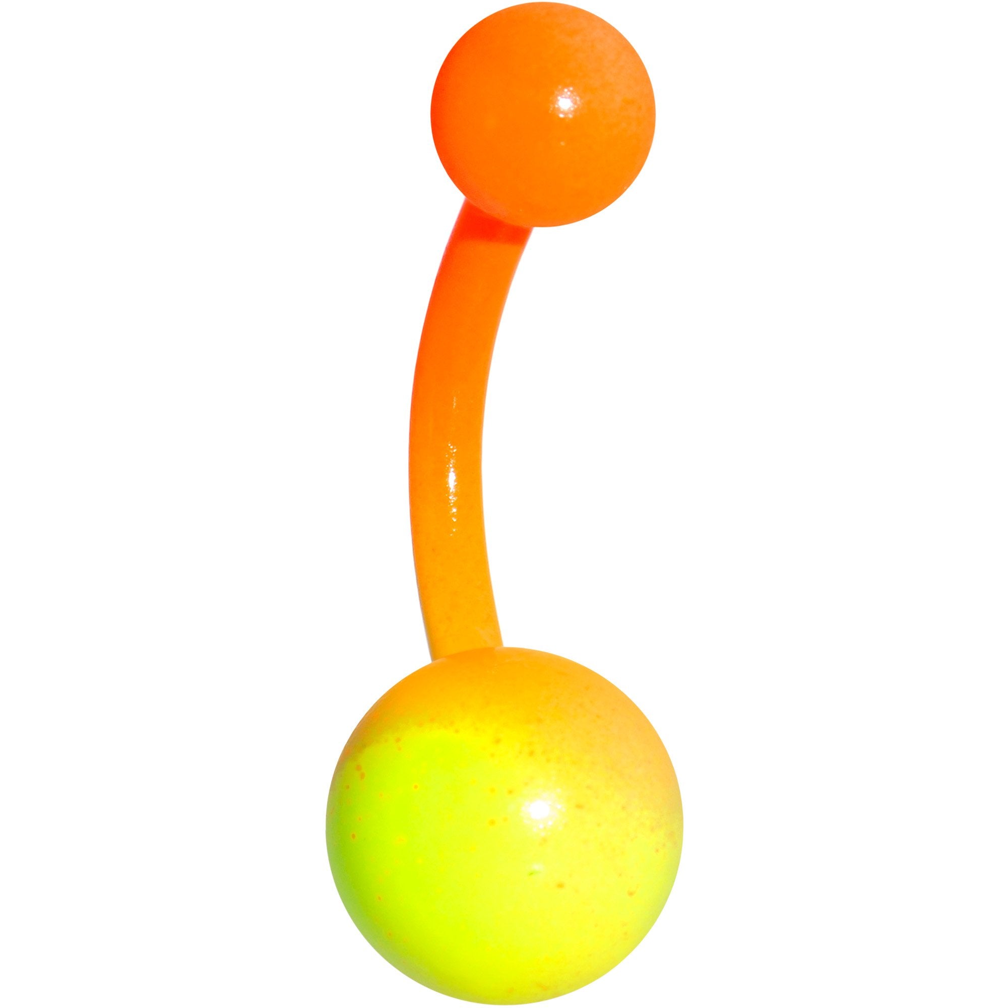 14G 3/8 Color Plated Yellow Orange Fade Belly Ring
