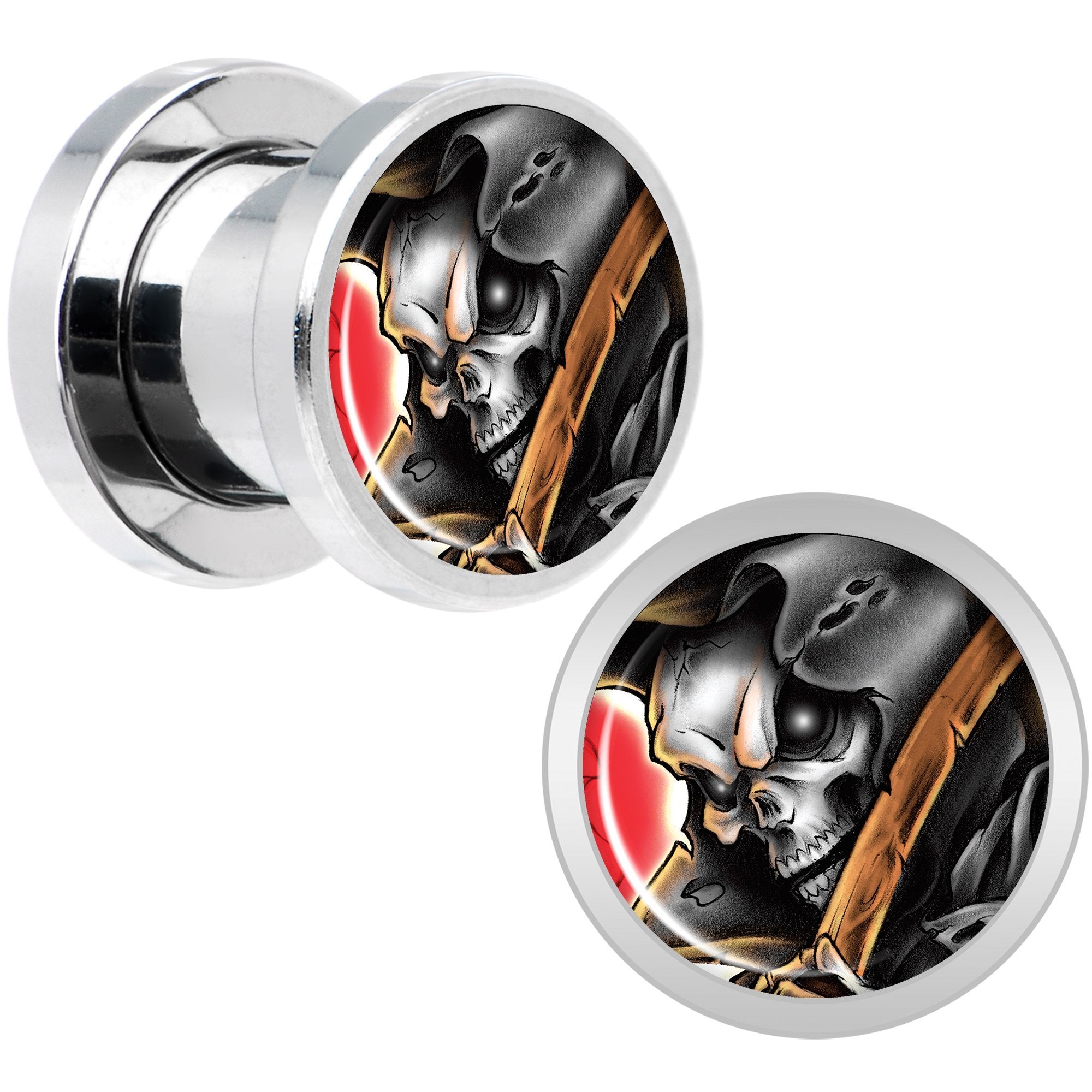 Wake the Dead Grim Reaper Halloween Plug Set 5mm to 16mm